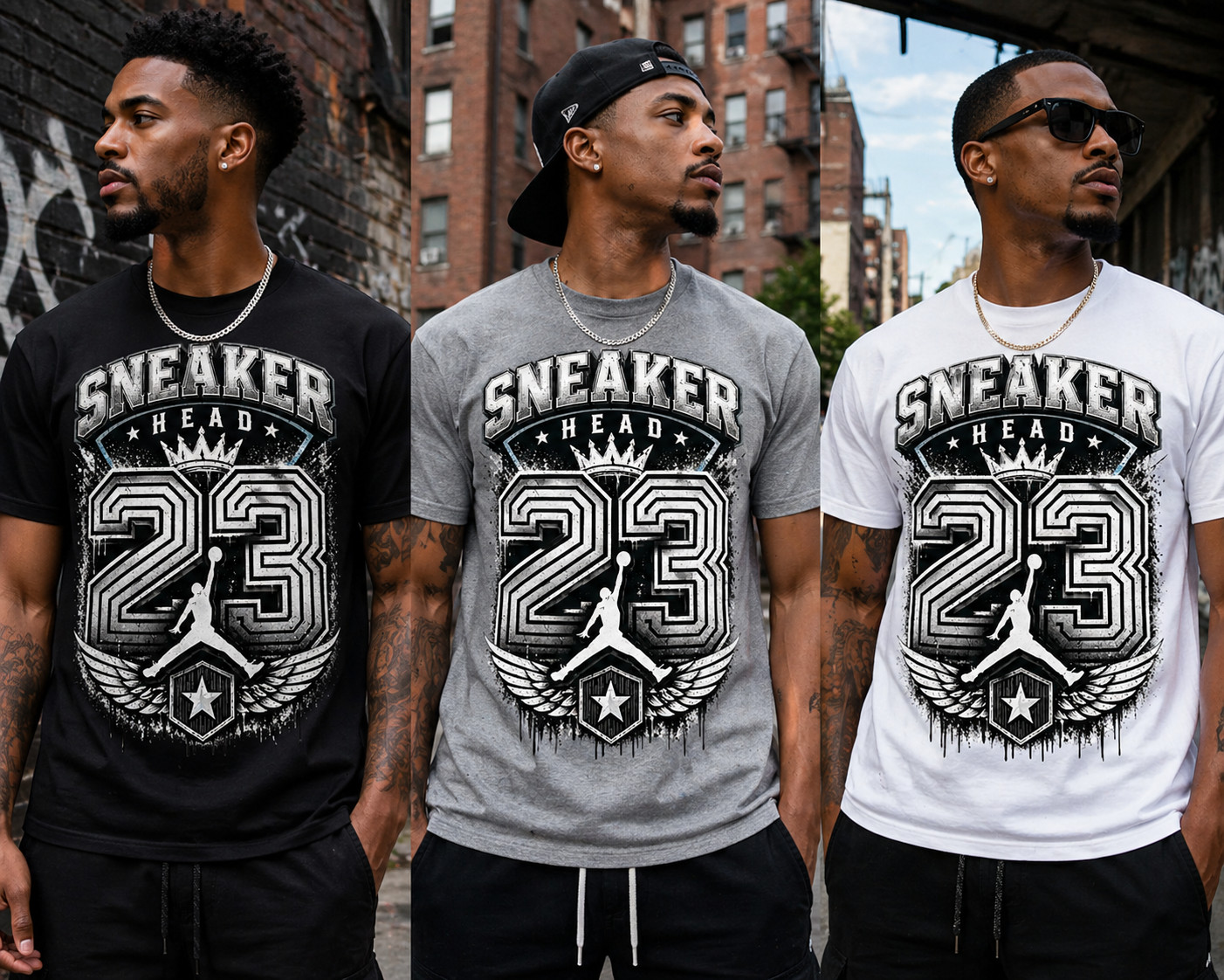 Mens Big & Tall Sneakerhead 23 Graphic Tee Shirt Streetwear for J6 Cap & Gown T