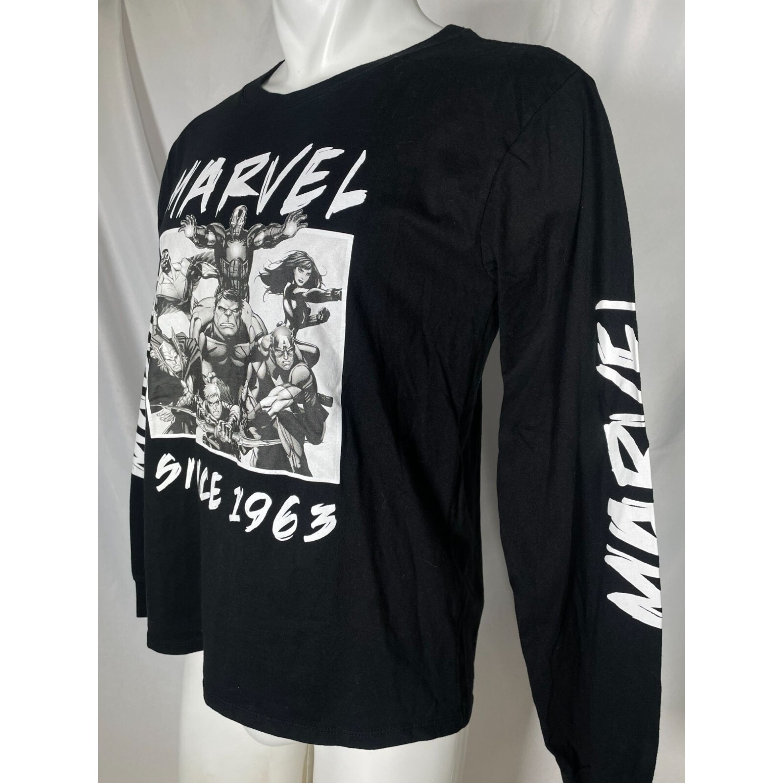 Marvel Comics 1963 Avengers Assemble Heroes Black Longsleeve T-Shirt Men&rsquo;s SMALL
