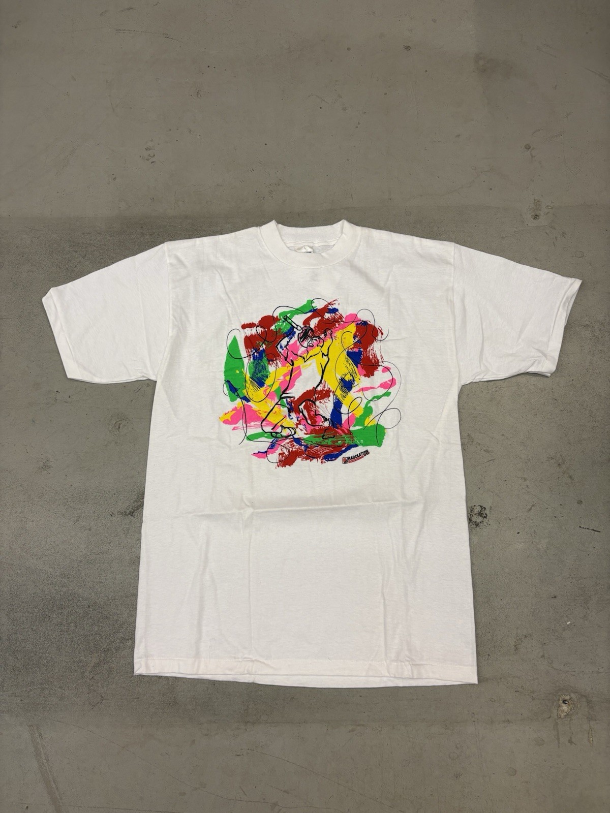 Vintage 80s 90s Babolat VS Paint Splatter Tennis White T-Shirt Men’s size XL Vtg