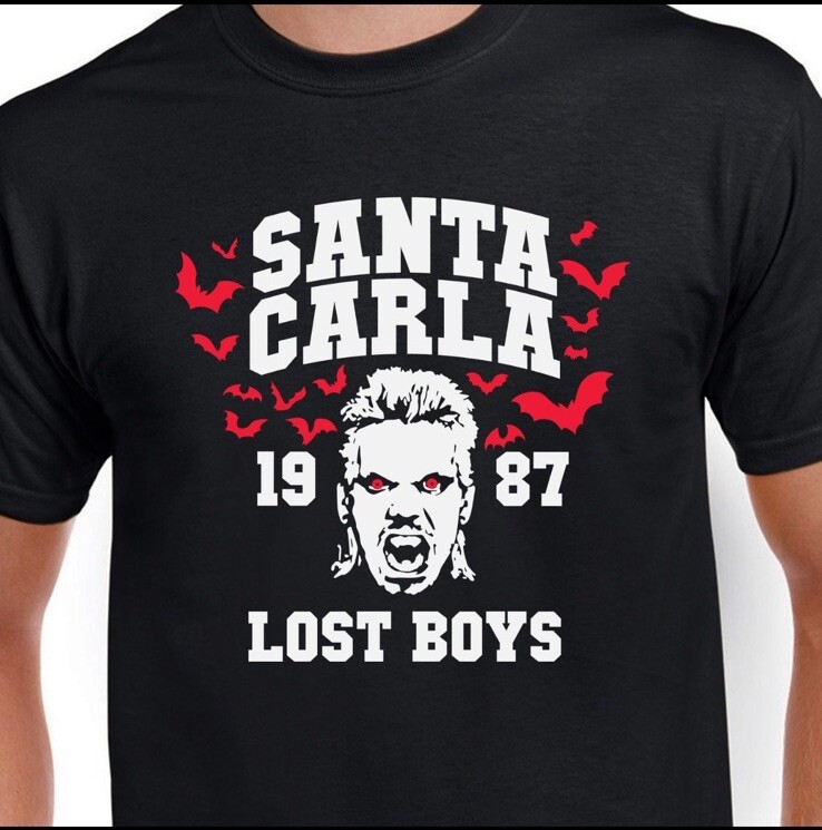 Santa Carla California The Lost Boys Movie Black T-Shirt Unisex Large