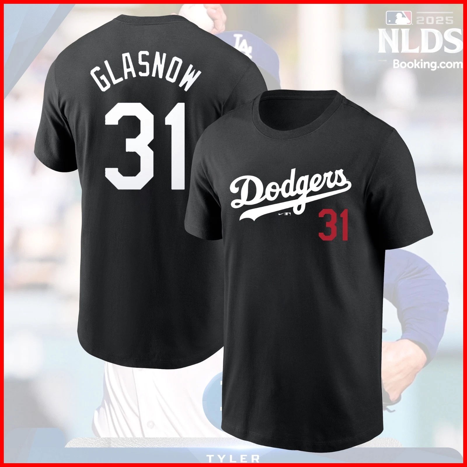 HOT 2025 Tyler Glasnow #31 Los Angeles Dodgers Player Name & Number For Fan