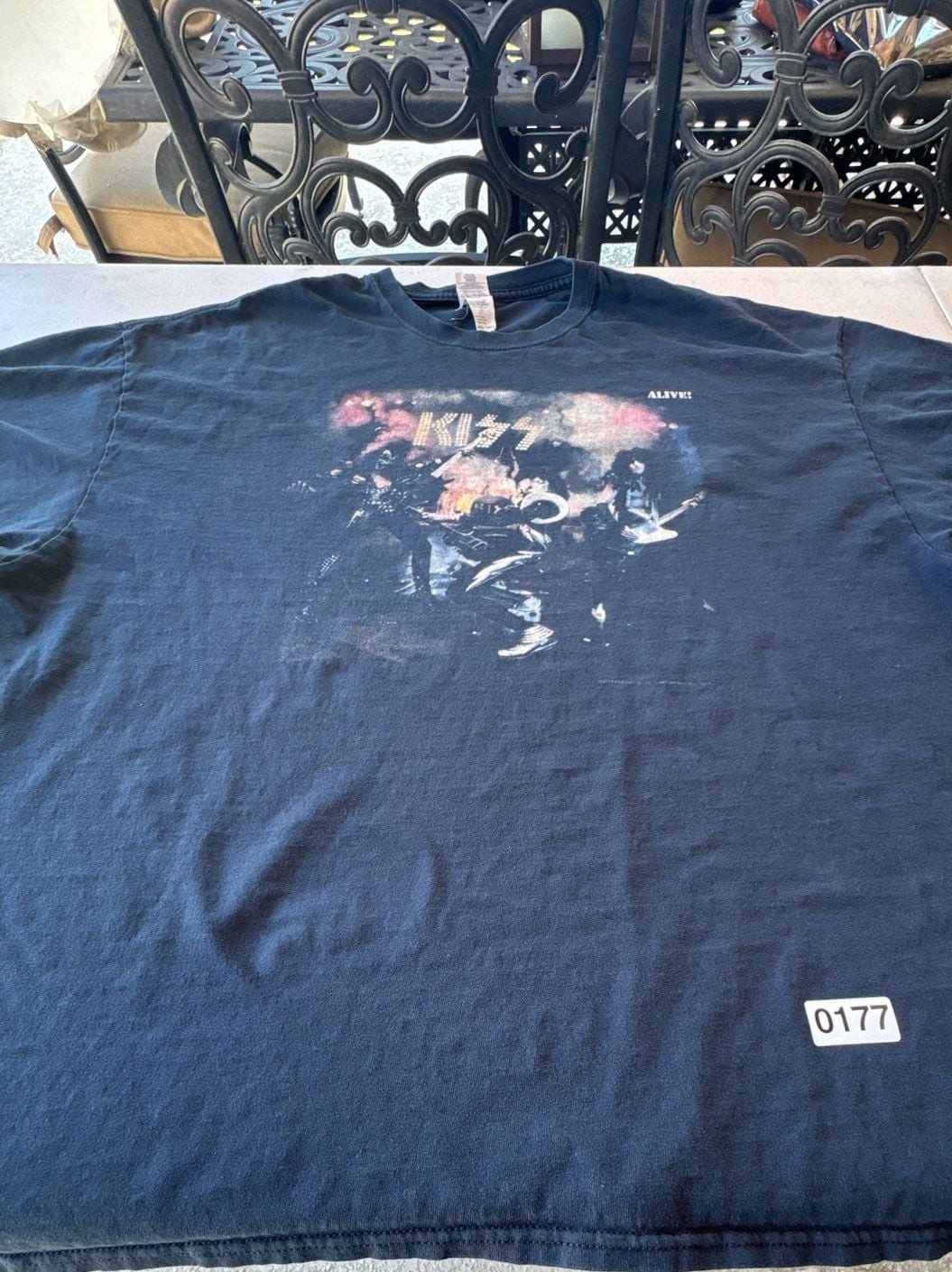 KISS Alive! Live Album Graphic Print Black Band T-Shirt XXL
