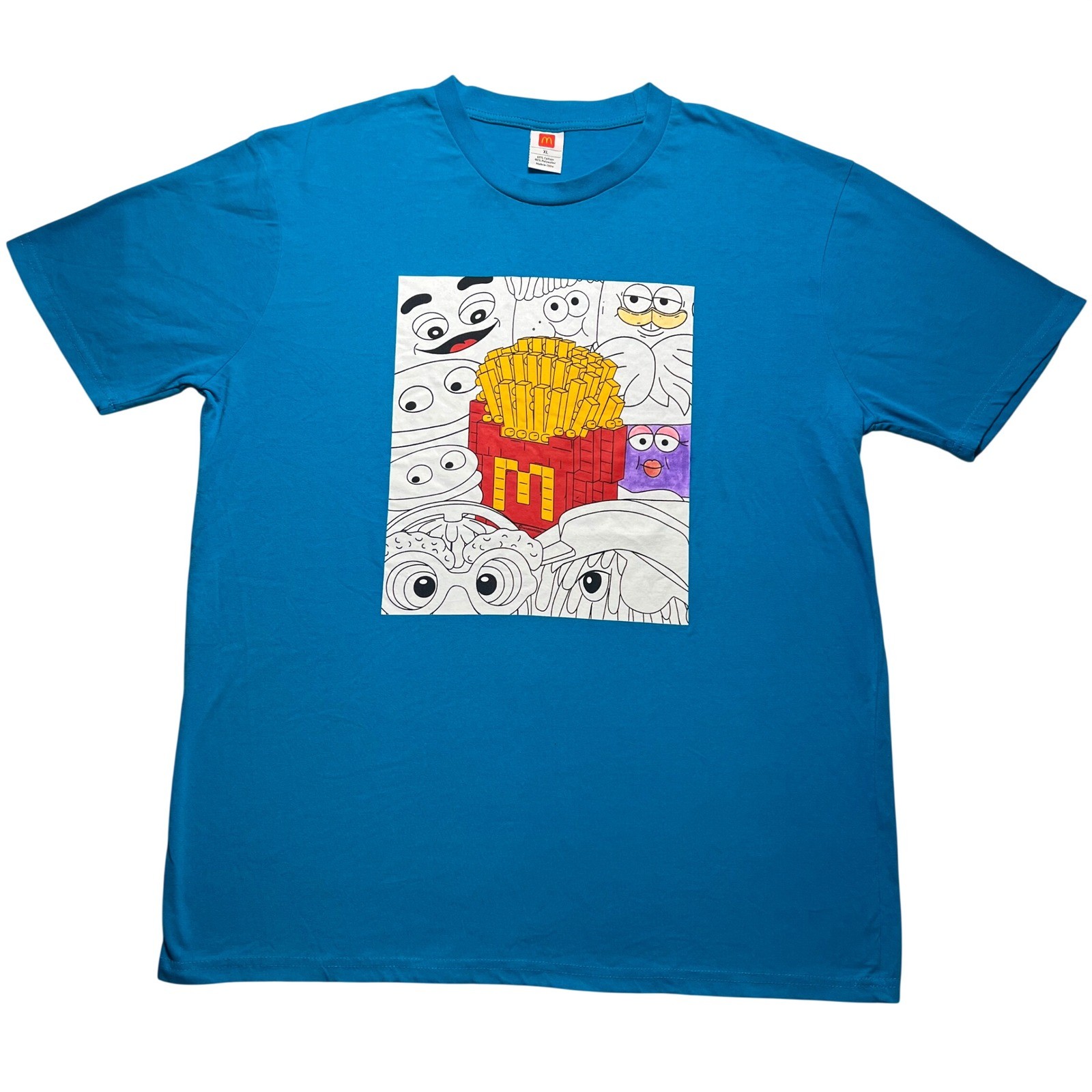 McDonalds Nanoblock French Fries Graphic T Shirt Mens XL Blue Grimace 2024 Tee