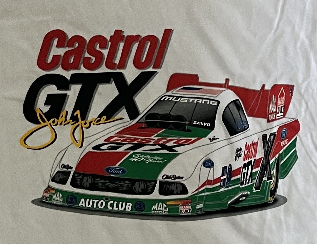 Castrol GTX NHRA Drag Racing John Force T-Shirt Size XL Celebrating 40 Years NEW