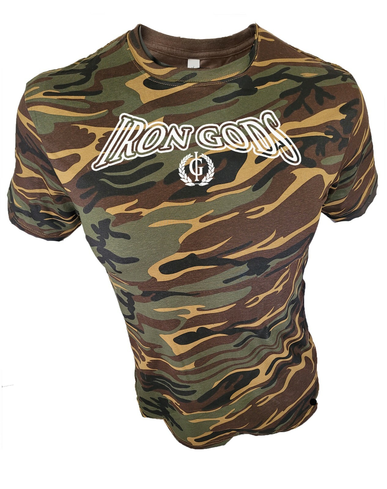 Iron Gods Camo Logo Workout T-Shirt Men&rsquo;s Gym Clothing Shirt Armed Forces Shirt