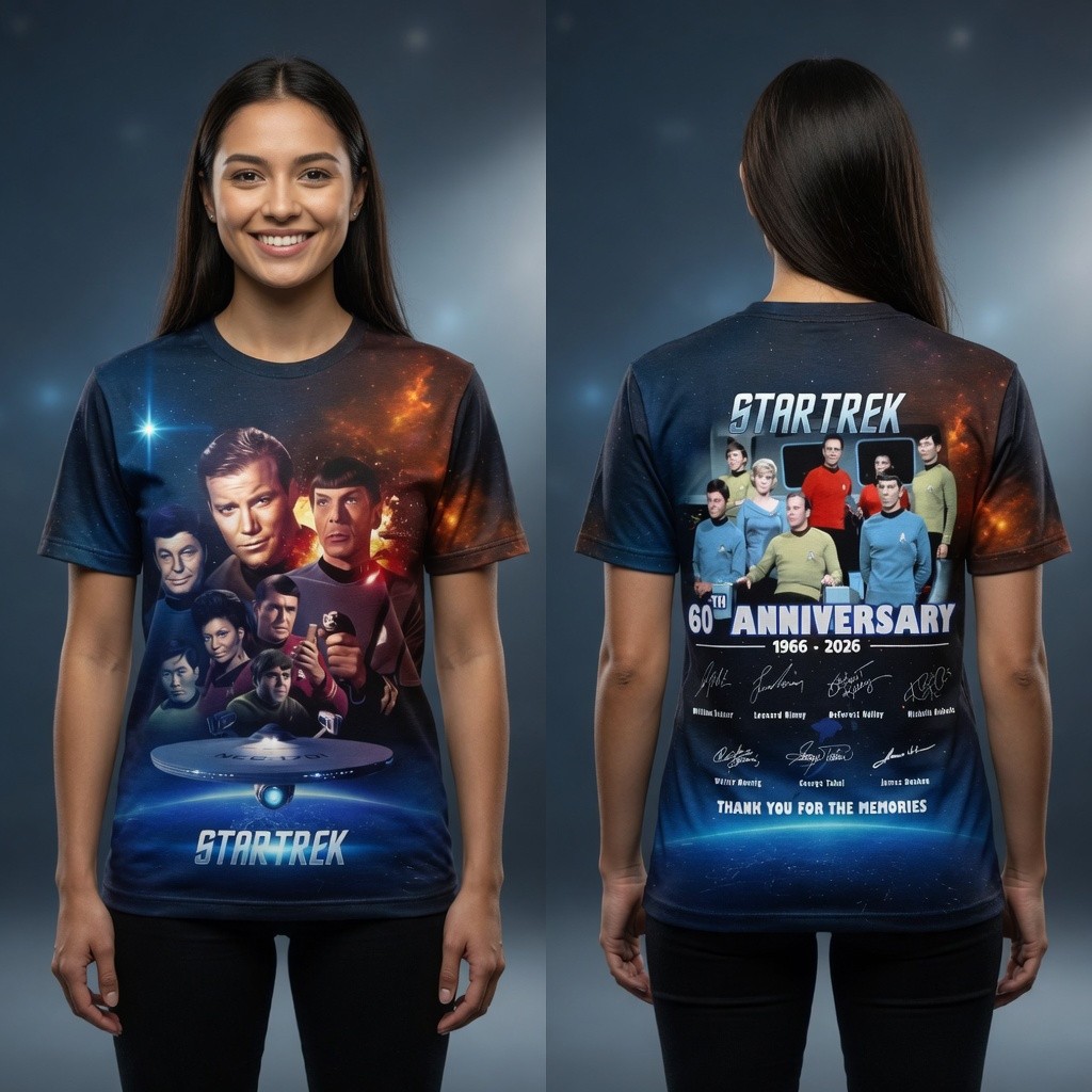 Star Trek 60th Anniversary 2026 3D T-Shirt S-5XL Gift For Fan US 1997