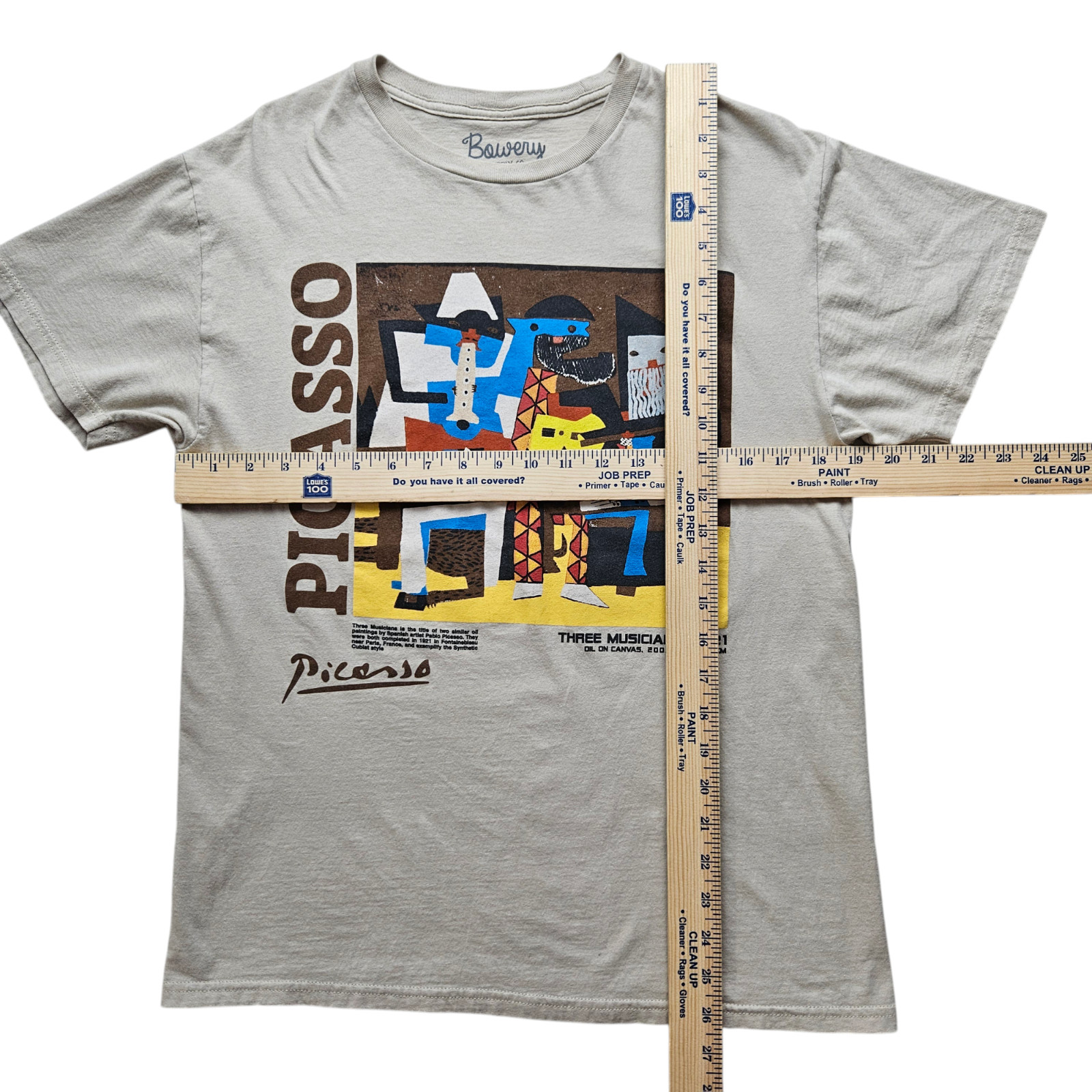 Bowery Supply Co Picasso Three Musicians Art Short Sleeve Shirt Medium