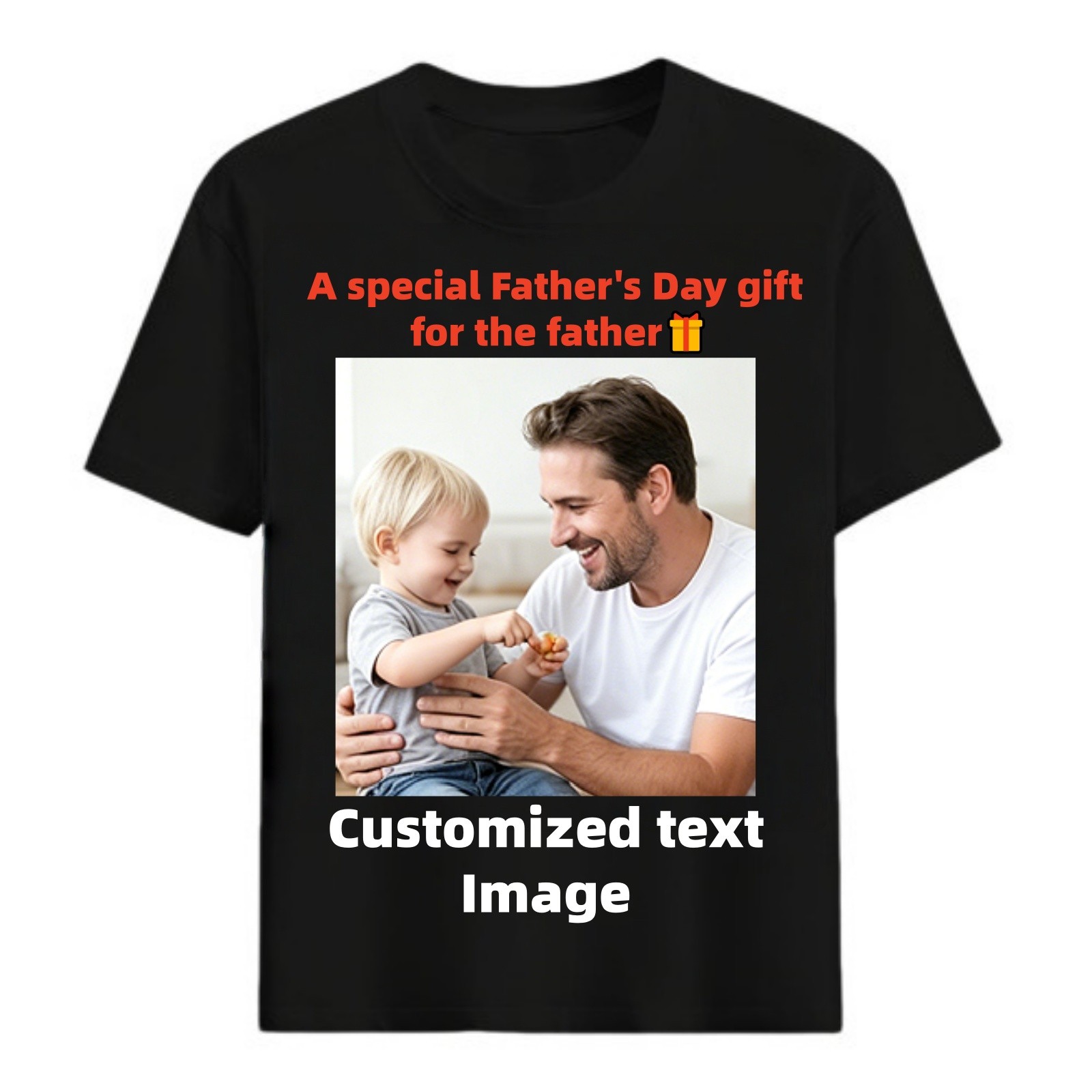 Father&rsquo;s Day Custom Name Image Tee Warm Gift For Beloved Dad Daily Wear Shirt