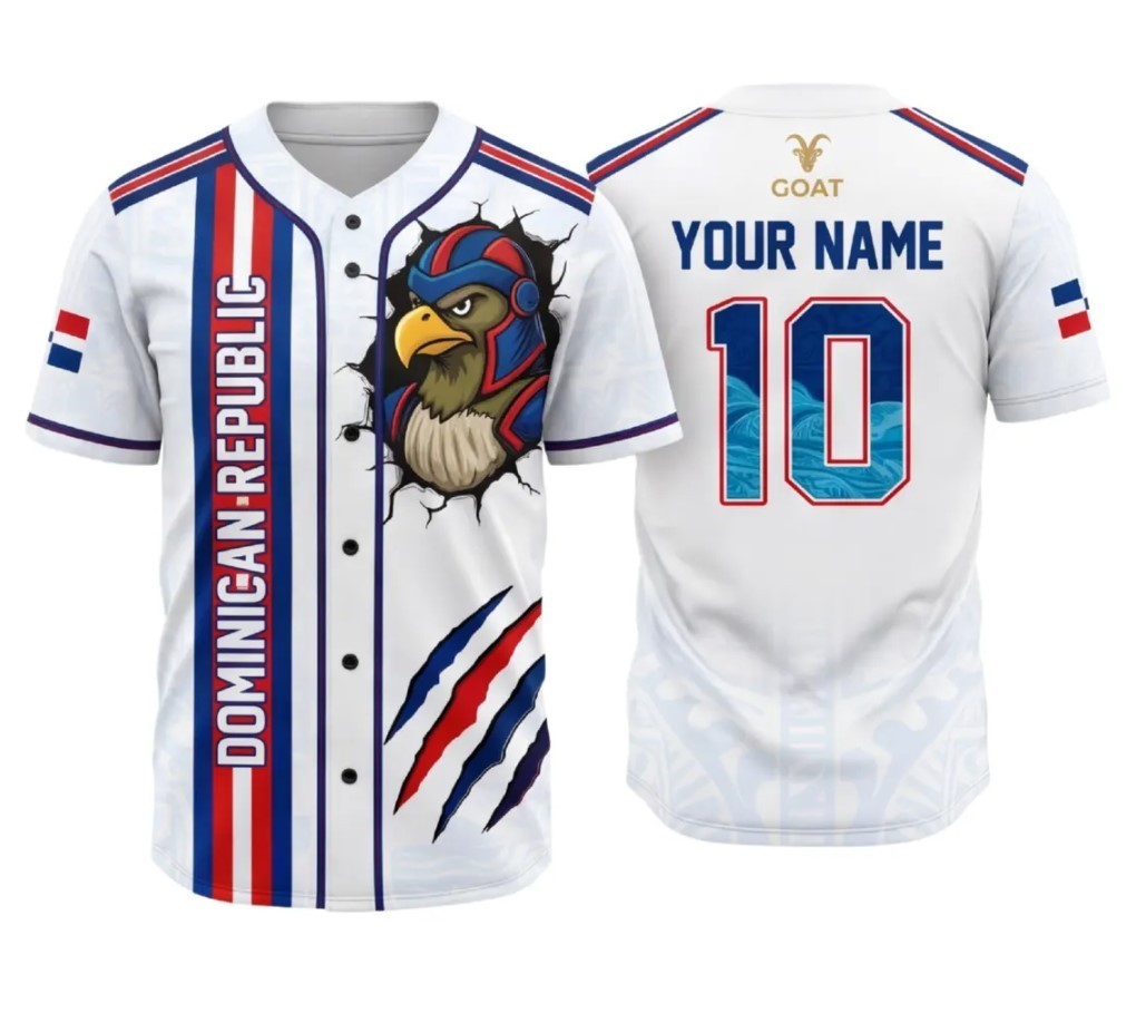 Dominican Republic Baseball Jersey, Custom Name Number