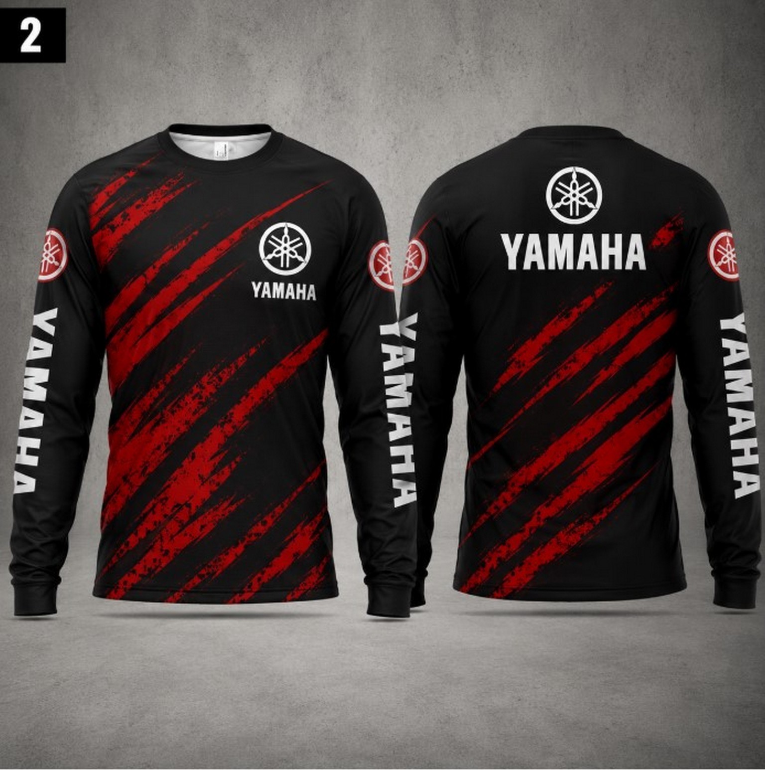 Long Sleeve Shirt Yamaha Black Red White 3D Motocross Racing Team Top Gift