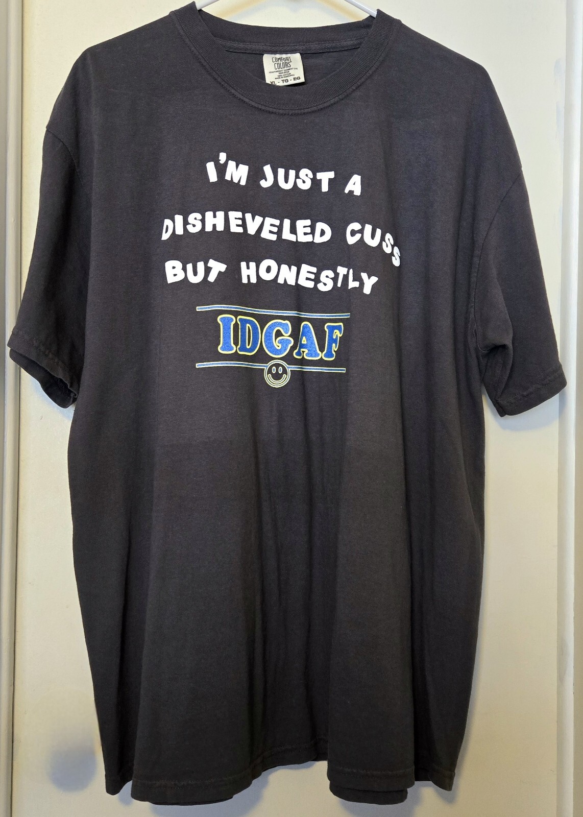 Gildan Classic Men&rsquo;s T-Shirt, With Graphics, XL – Gray, 100% Cotton PREOWNED