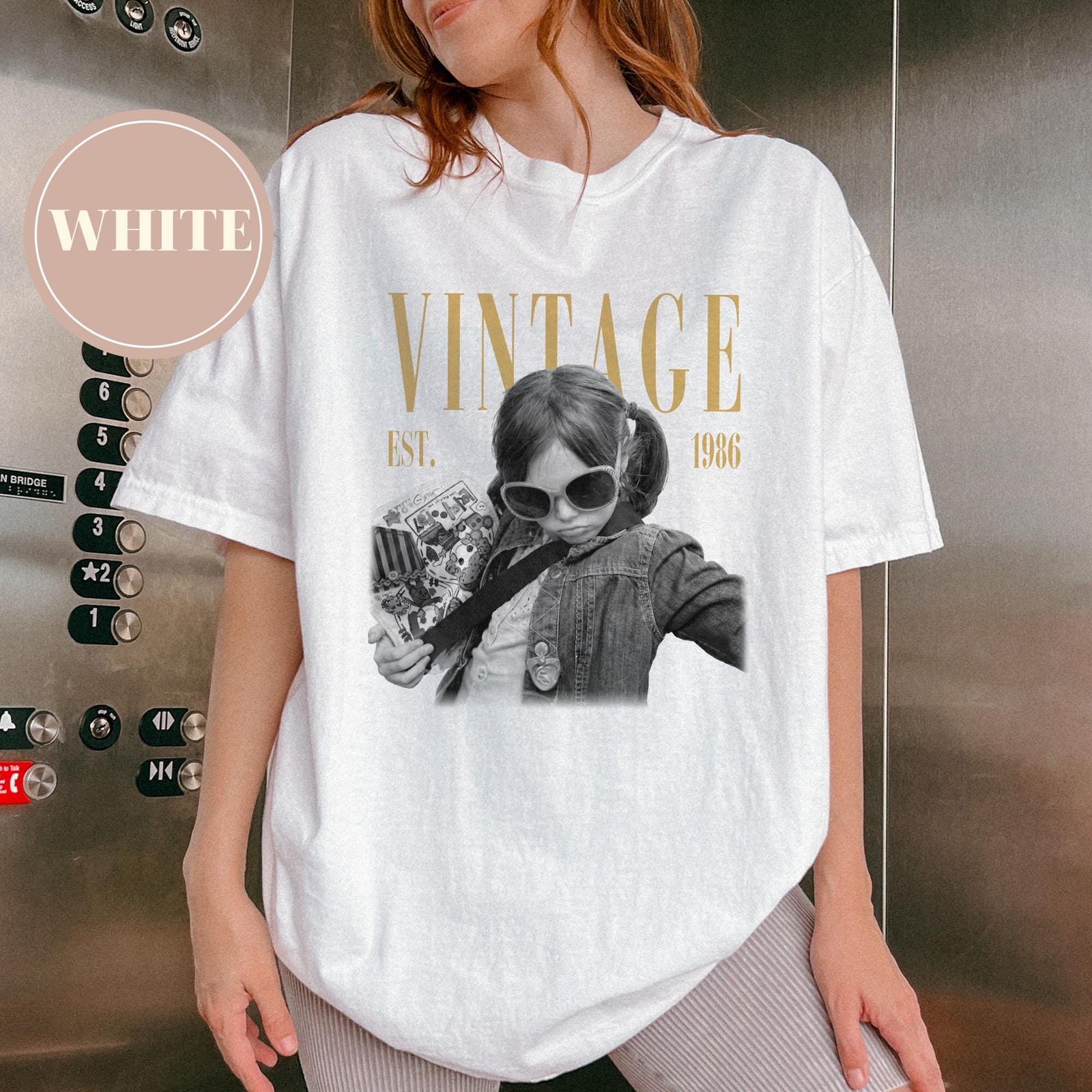 Personalized Vintage Photo Year Shirt Custom Birthday Gift Tee