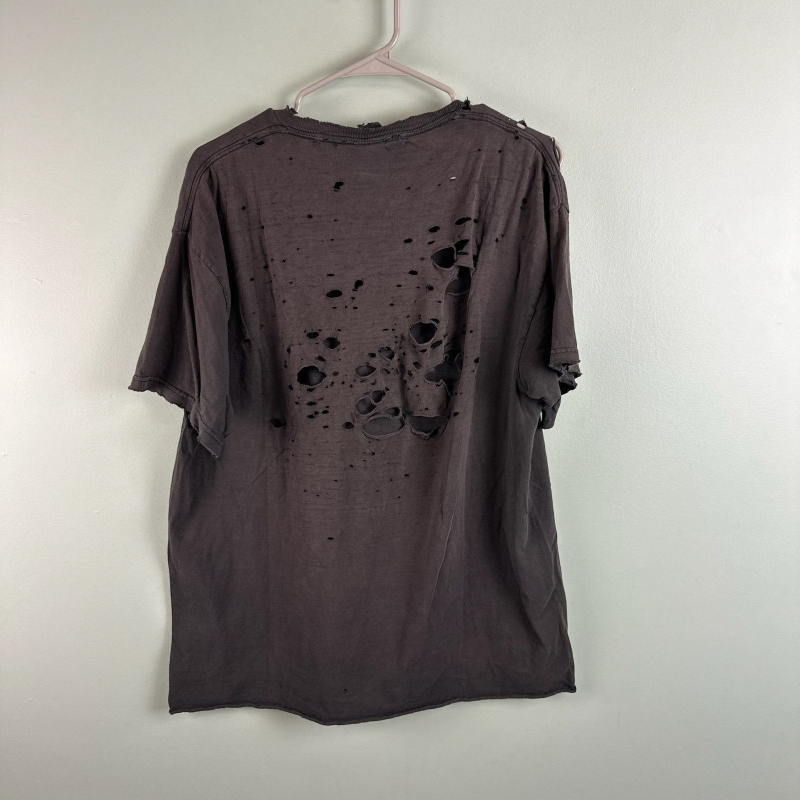 Vintage GI Joe T Shirt Men&rsquo;s L Cobra Commander Black HOLES FADED DISTRESSED RIPS