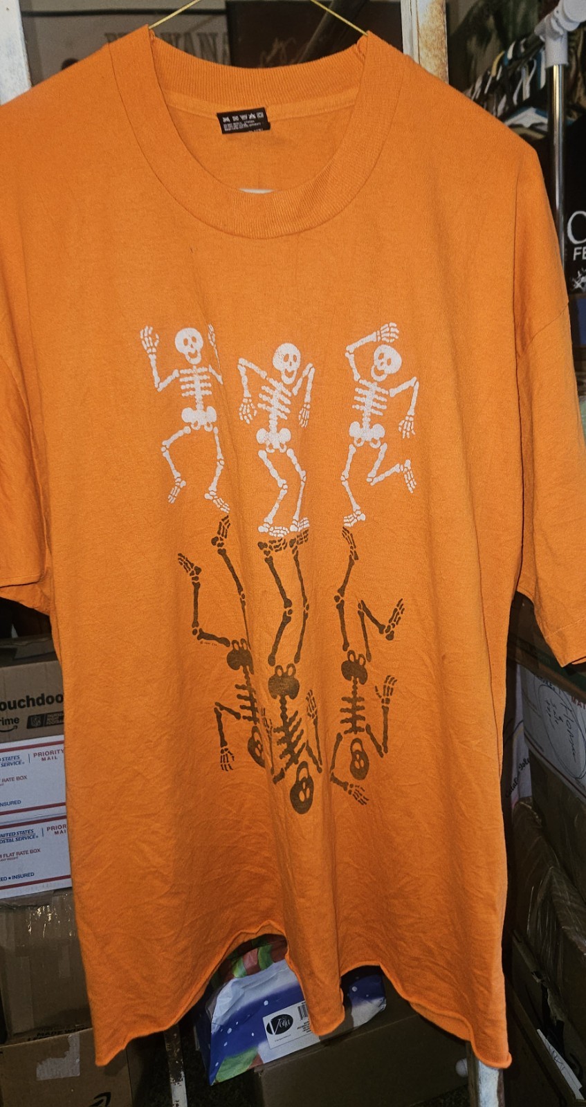 Vintage 80&rsquo;s Halloween Shirt XL Dancing Skeletons Best Fruit Single Stitch Vtg
