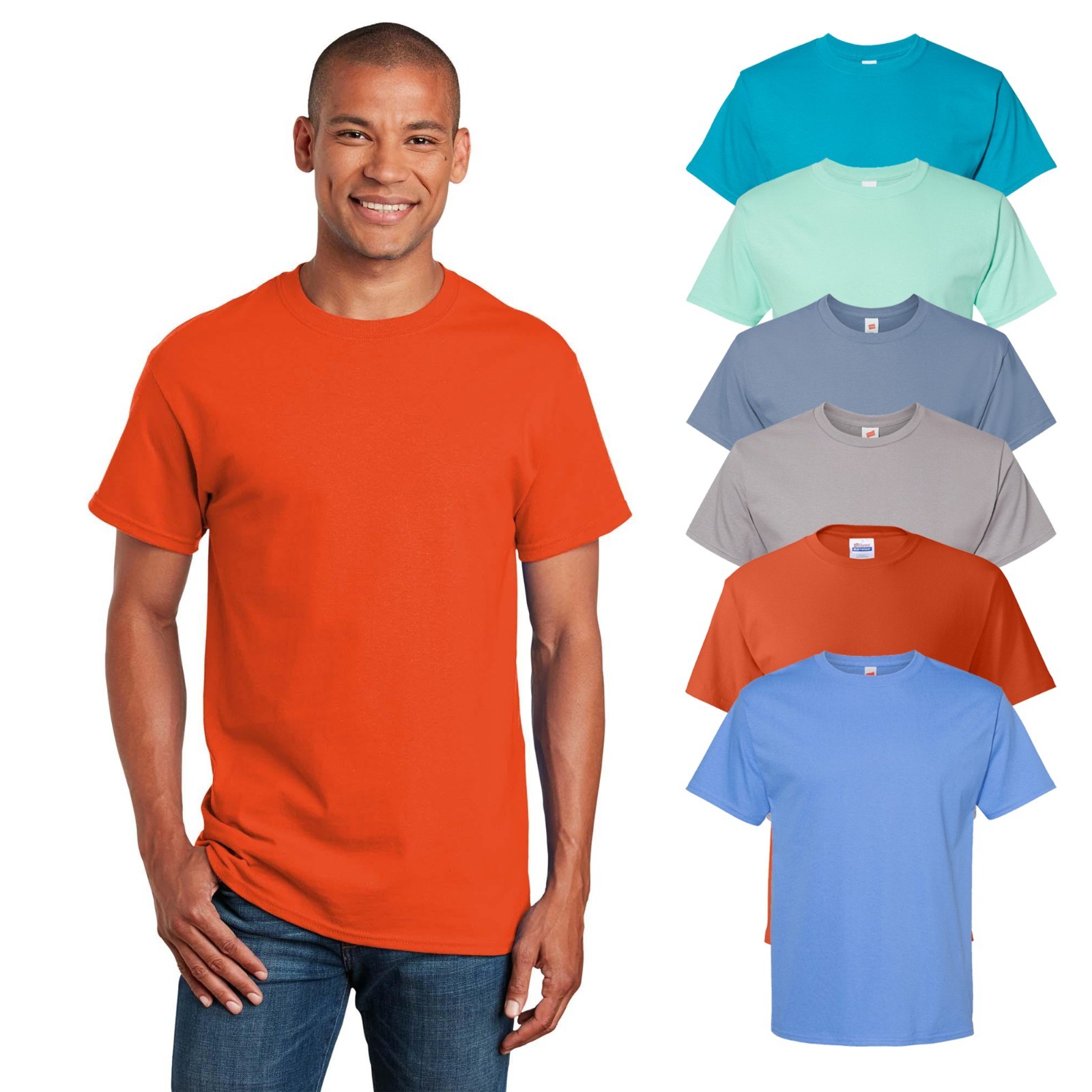 Hanes Men&rsquo;s Essential-T T-Shirt, Mix Color Pre-Shrunk Cotton, S-5XL, Classic Fit