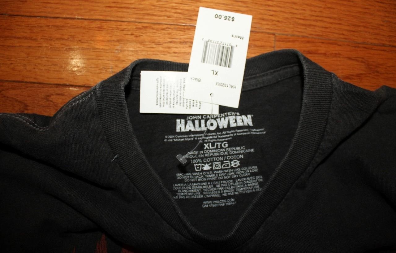 Men&rsquo;s JOHN CARPENTER&rsquo;S HALLOWEEN Faded Black Tee T-Shirt MICHAEL MYERS XL *2D