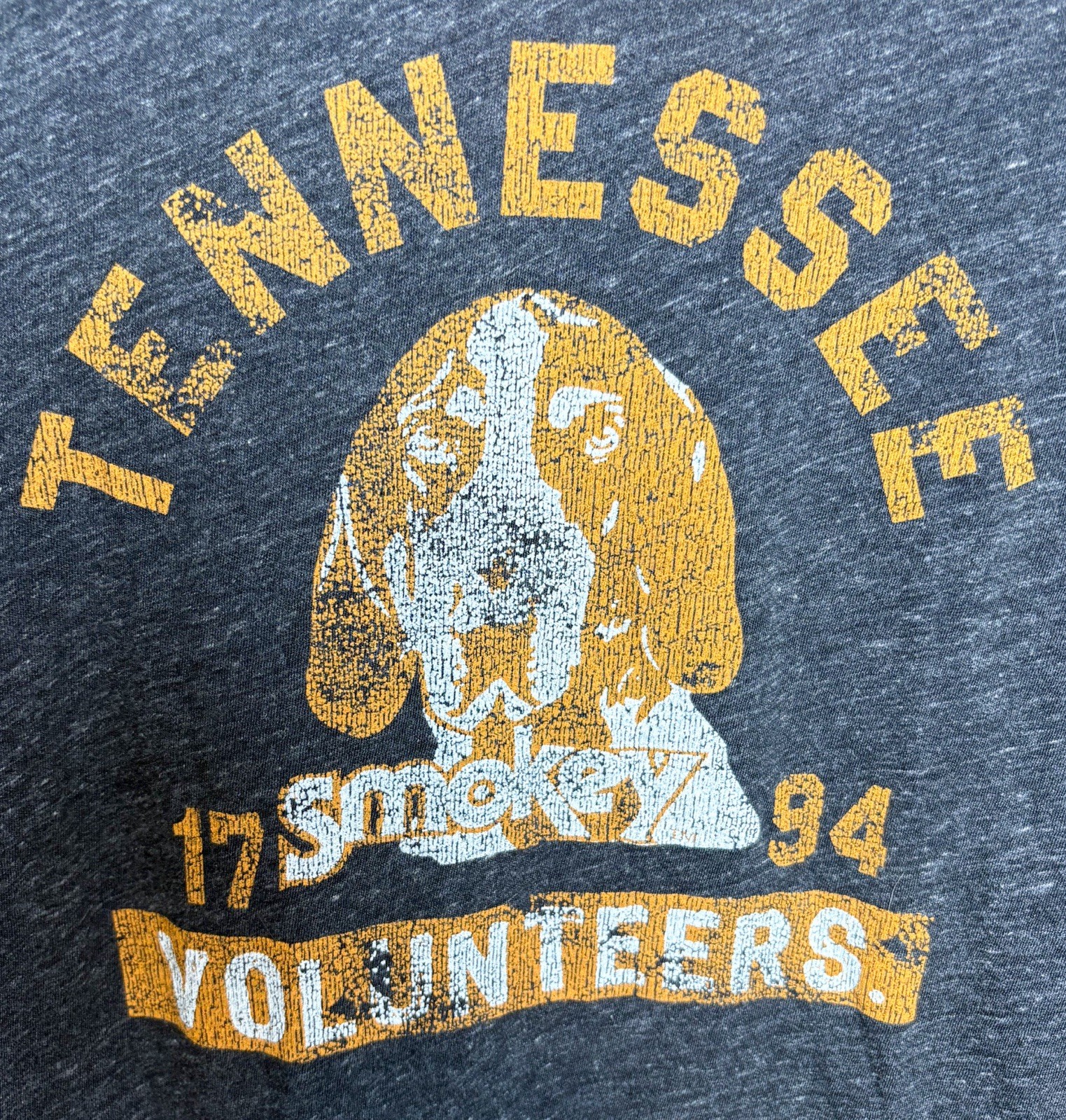Tennessee Volunteers Dog Graphic Tee S/S Retro Brand Large Collegiate Tri Blend