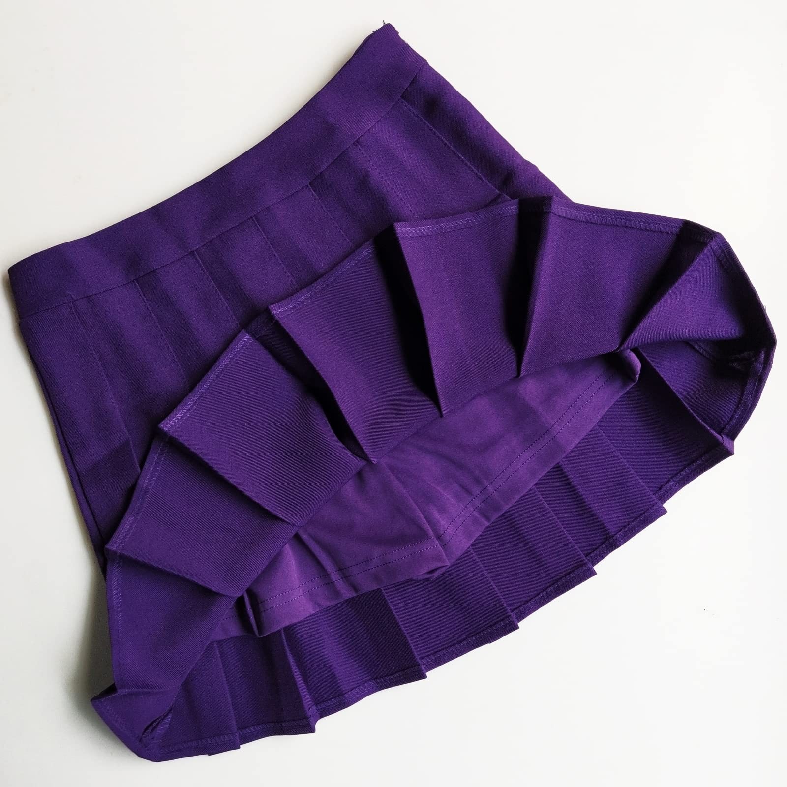 Women&rsquo;s High Waist A-Line Pleated Mini Skirt Short Tennis Skirt (Purple, S)