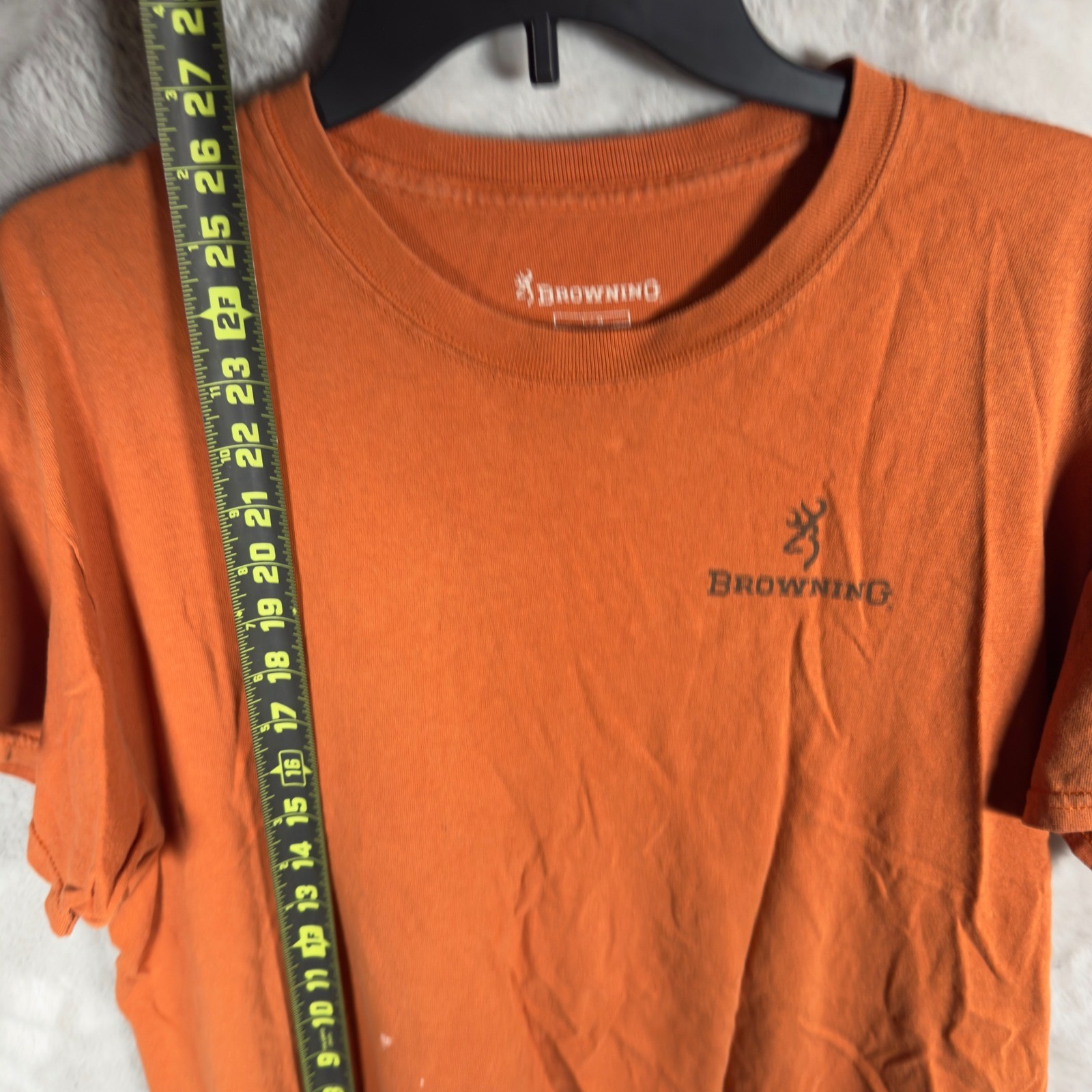 Browning TShirt Orange Logo Graphic Mens Size L G Cotton Blend