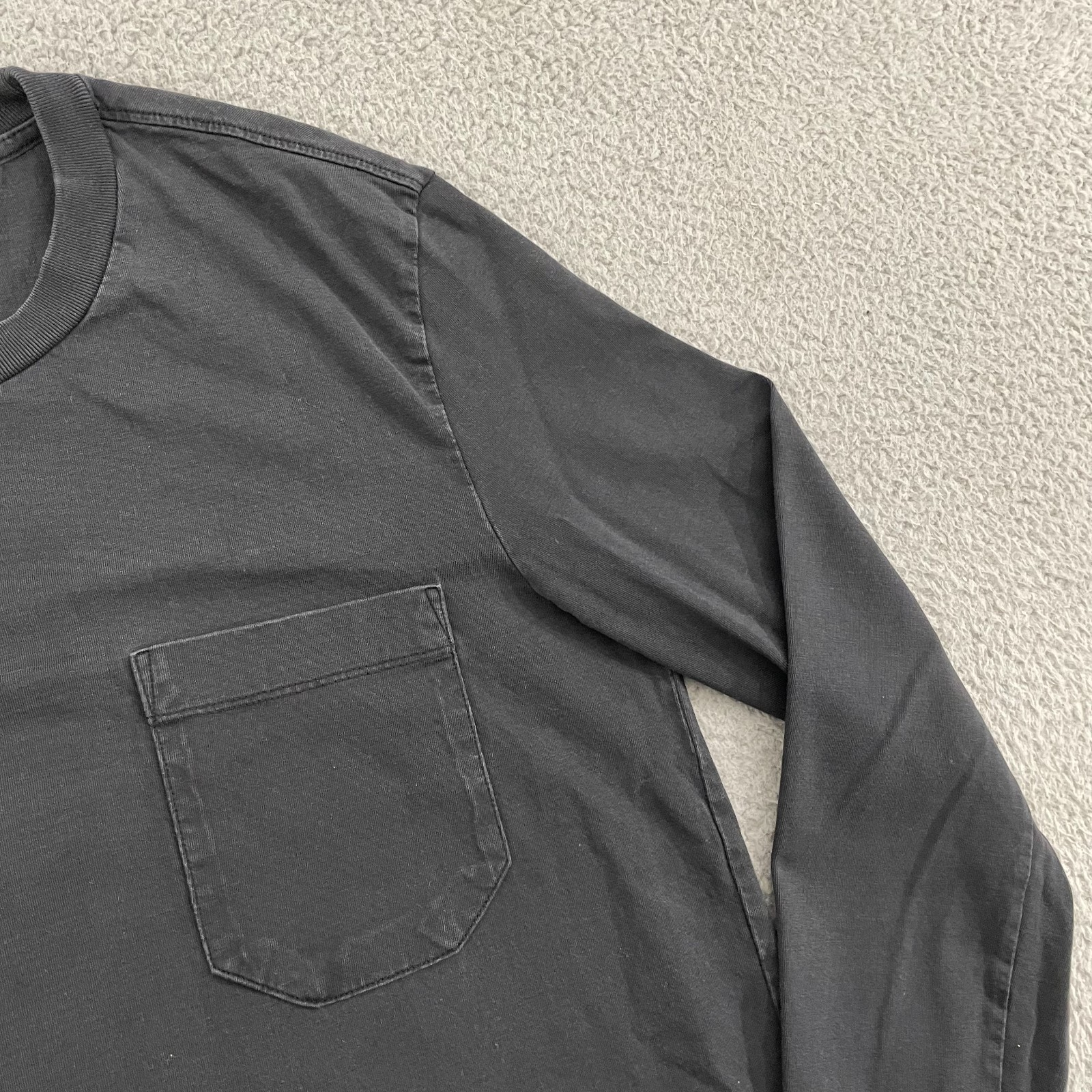Club Monaco T-Shirt Men S Black Cotton Long Sleeve Pocket