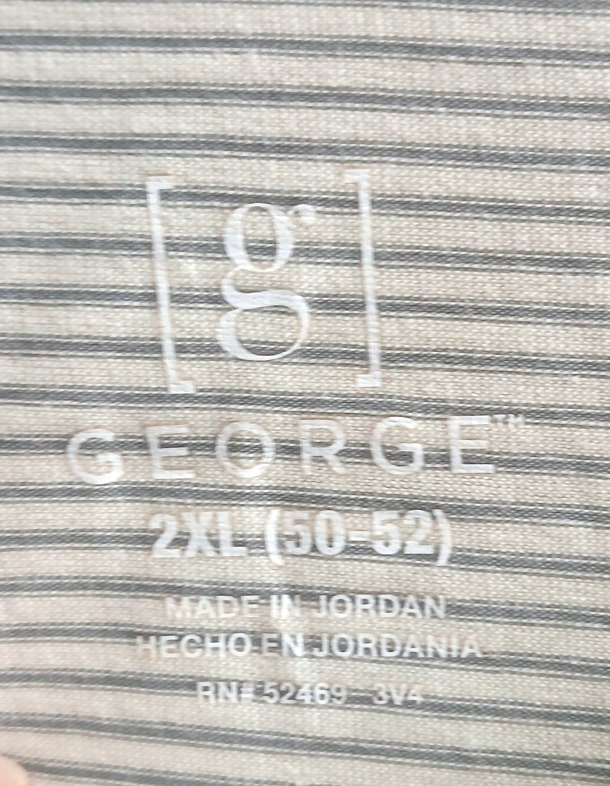 GEORGE MENS 2XL 50-52 STERLING GREY CREW POCKET TEE SHORT SLEEVE MICROSTRIPE