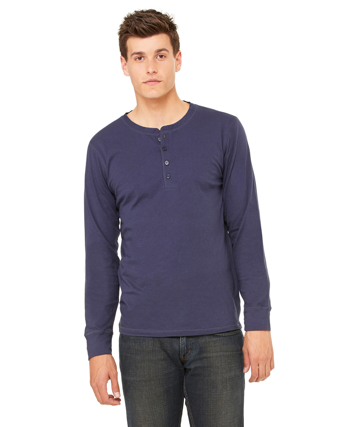 Bella + Canvas Men&rsquo;s Jersey Long Sleeve Henley 3150 Retail Fit T Shirt S-2XL
