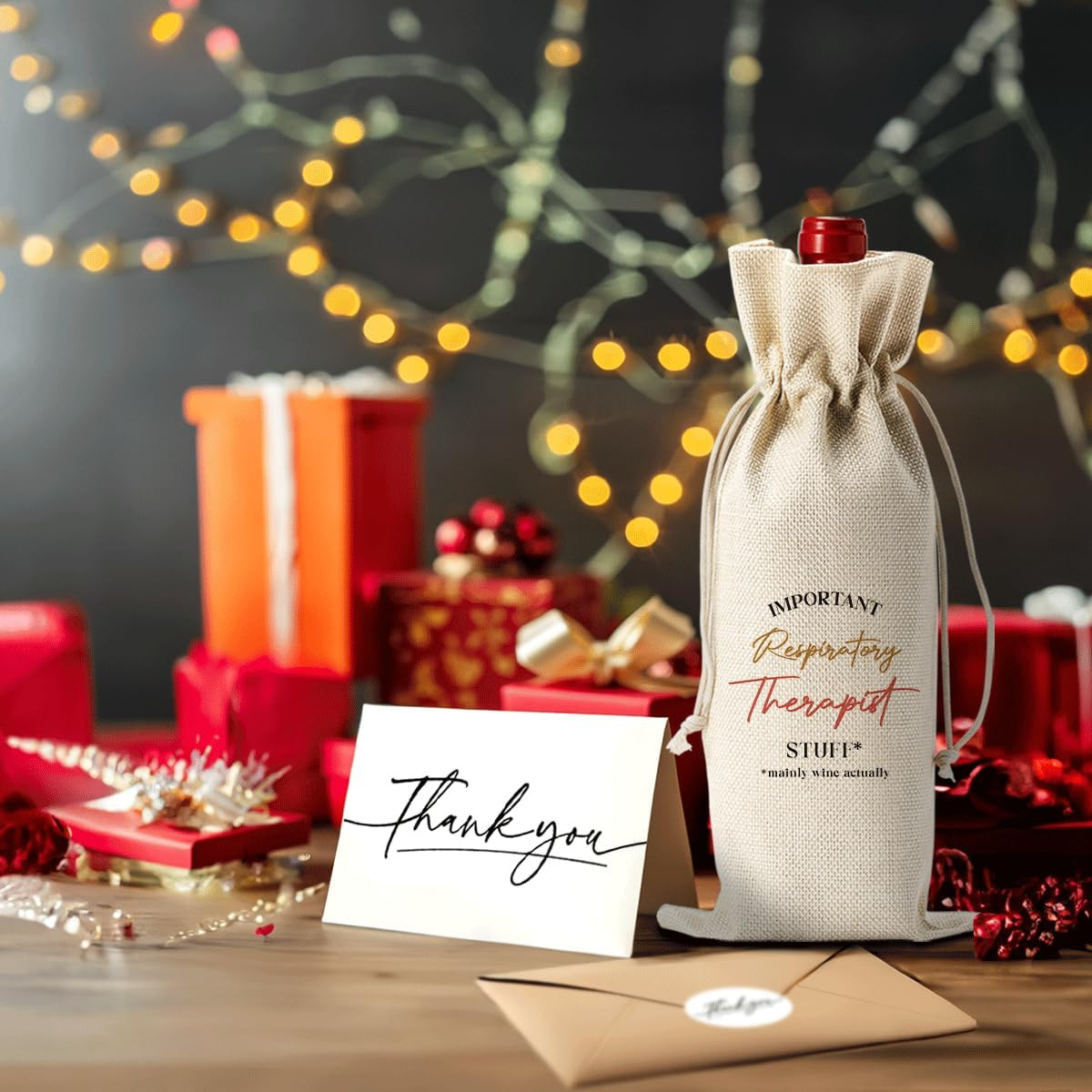 Respiratory Therapist Gifts Wine Bag with Thank You Card Appreciation Gifts Chri