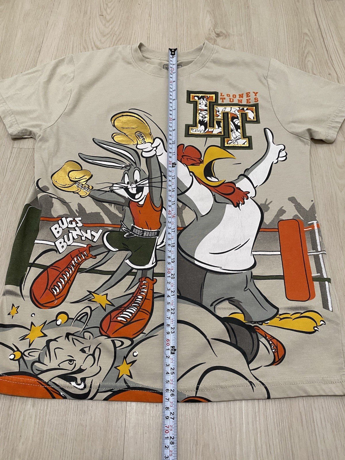 Official Looney Tunes Boxing T Shirt Mens M Gray Bugs Bunny Foghorn Leghorn