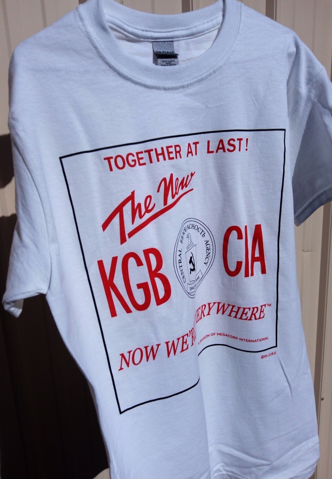 Reprint of vtg KGB CIA Shirt USA USSR Russia Ukraine Gorbachev Putin Biden Trump