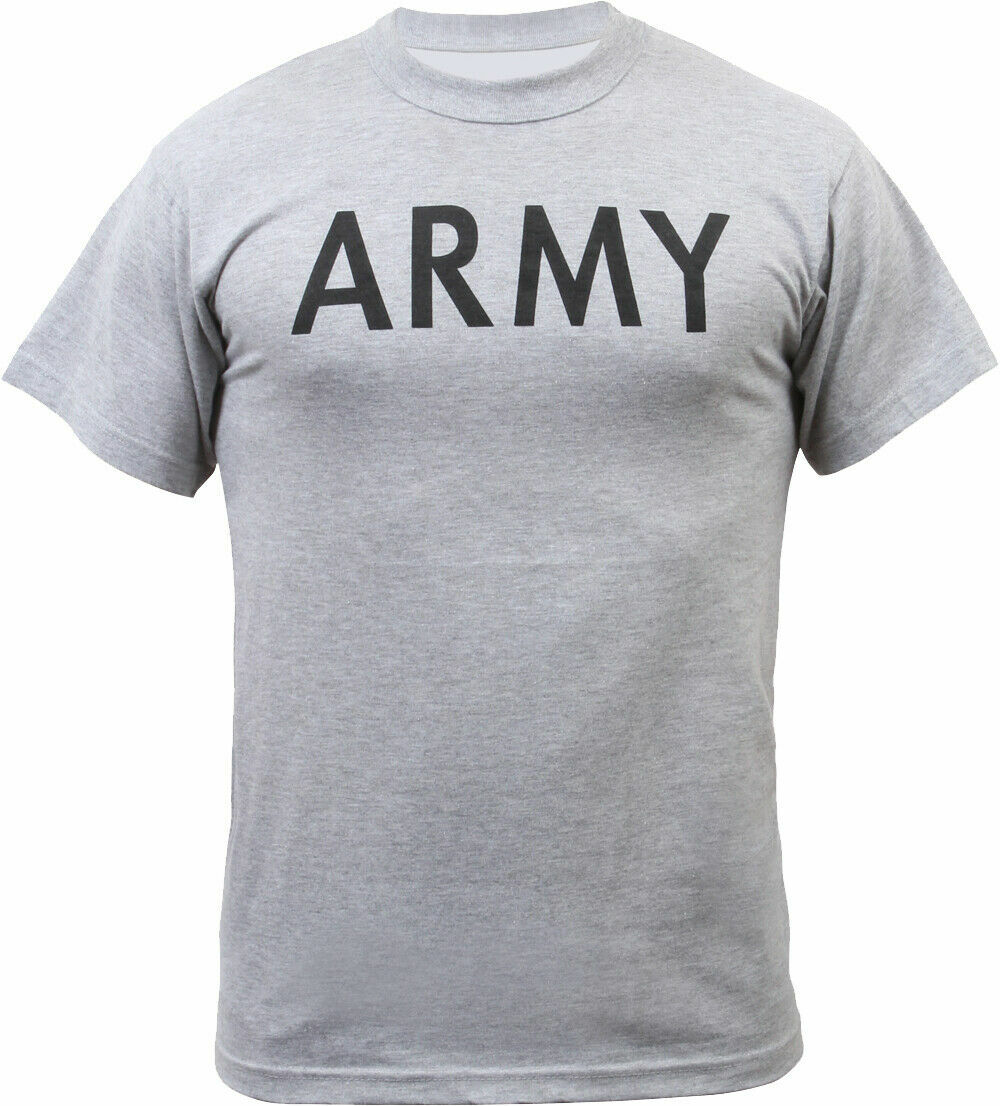 NEW ARMY Grey Physical Training PT Workout T-Shirt SOFT FABRIC, MEN&rsquo;S SIZE SMALL