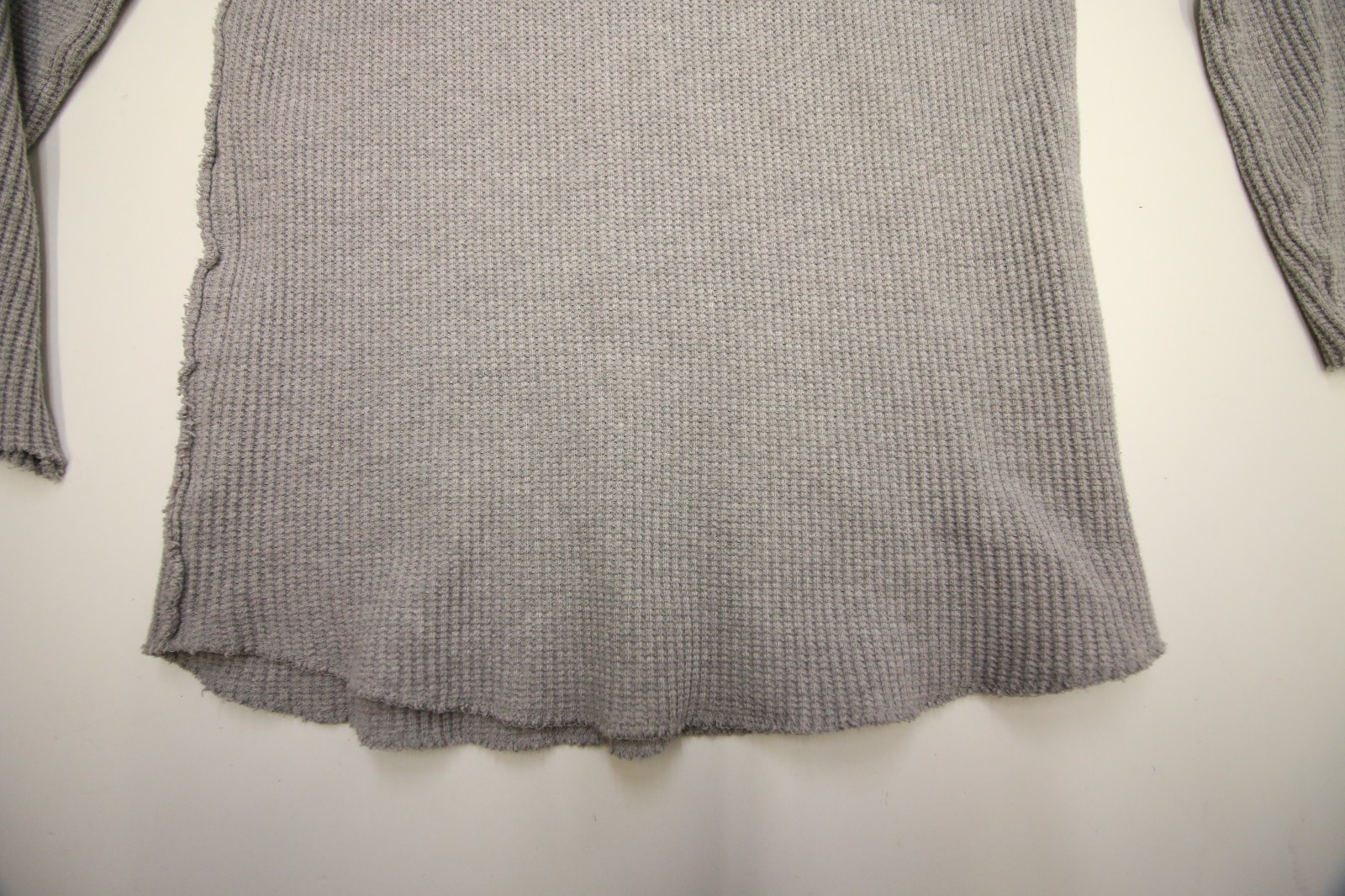 Needles Japan Raglan Thermal Waffle Knit Long Sleeve Small 34&Prime; Chest Grey