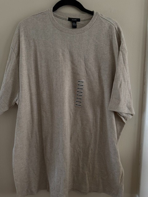 Alfani Men&rsquo;s Short Sleeve Pullover Crew Neck Ribbed Top Blonde Jasper XXL NWT