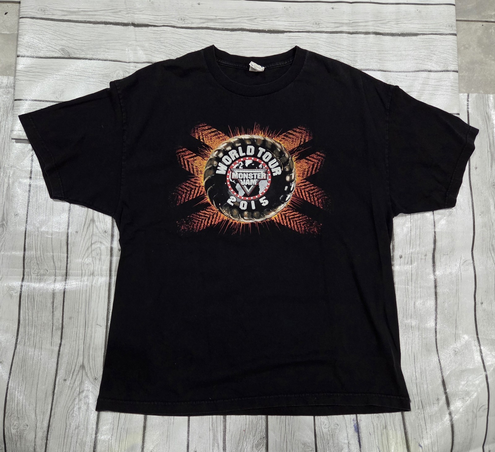 World Tour Monster Jam 2015 Alstyle Monster Trucks Size 2XL (205)