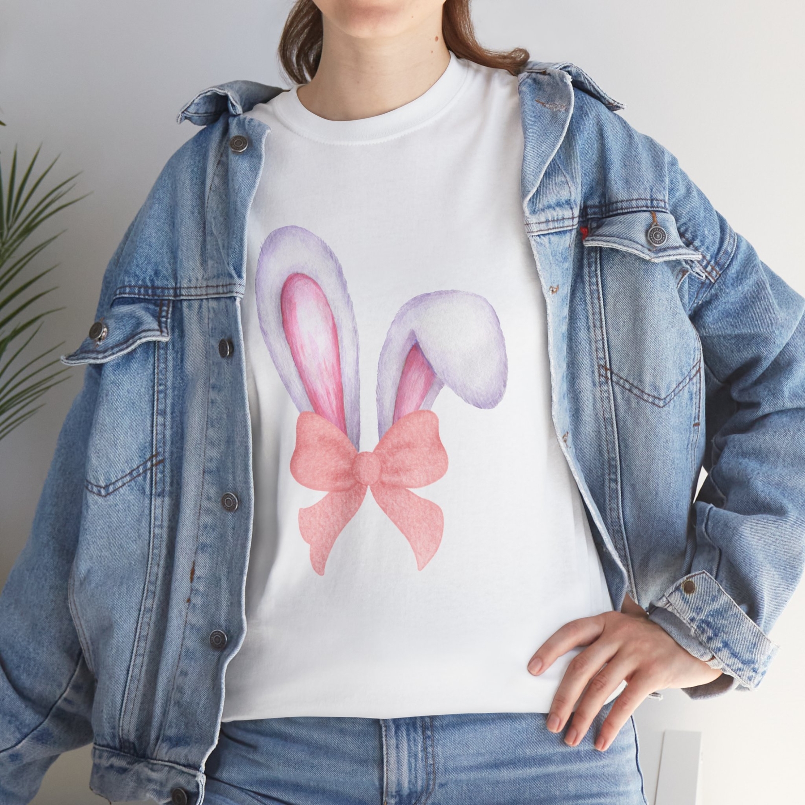 Easter Bunny Tee with Bow, Holiday Gifts, Many Color Options, Tee for Easter