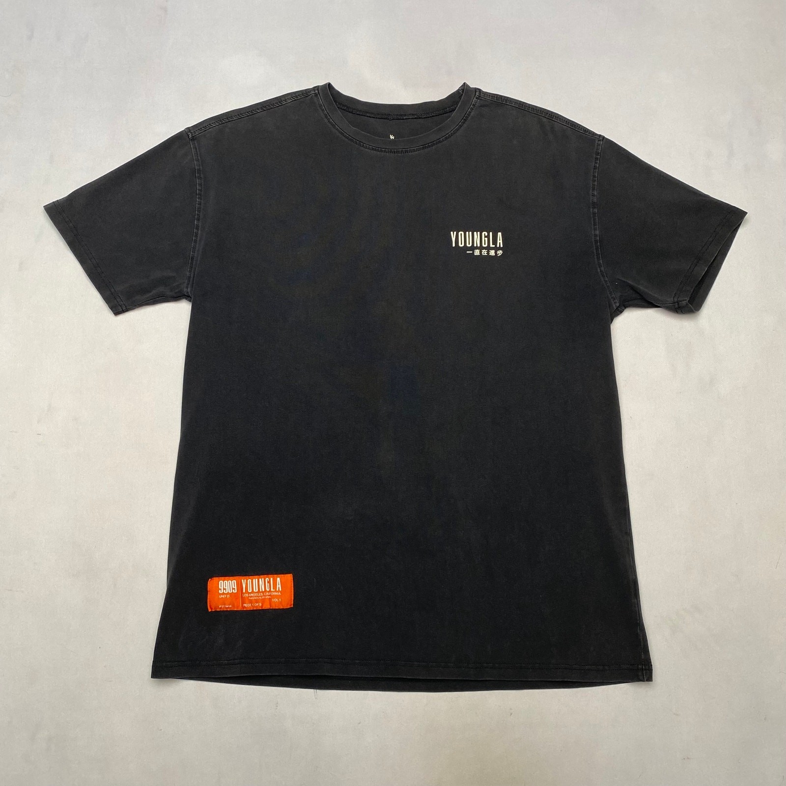 YoungLA 449 Washed Drip Tee Shirt Men&rsquo;s Small Always Improving Gym Rare