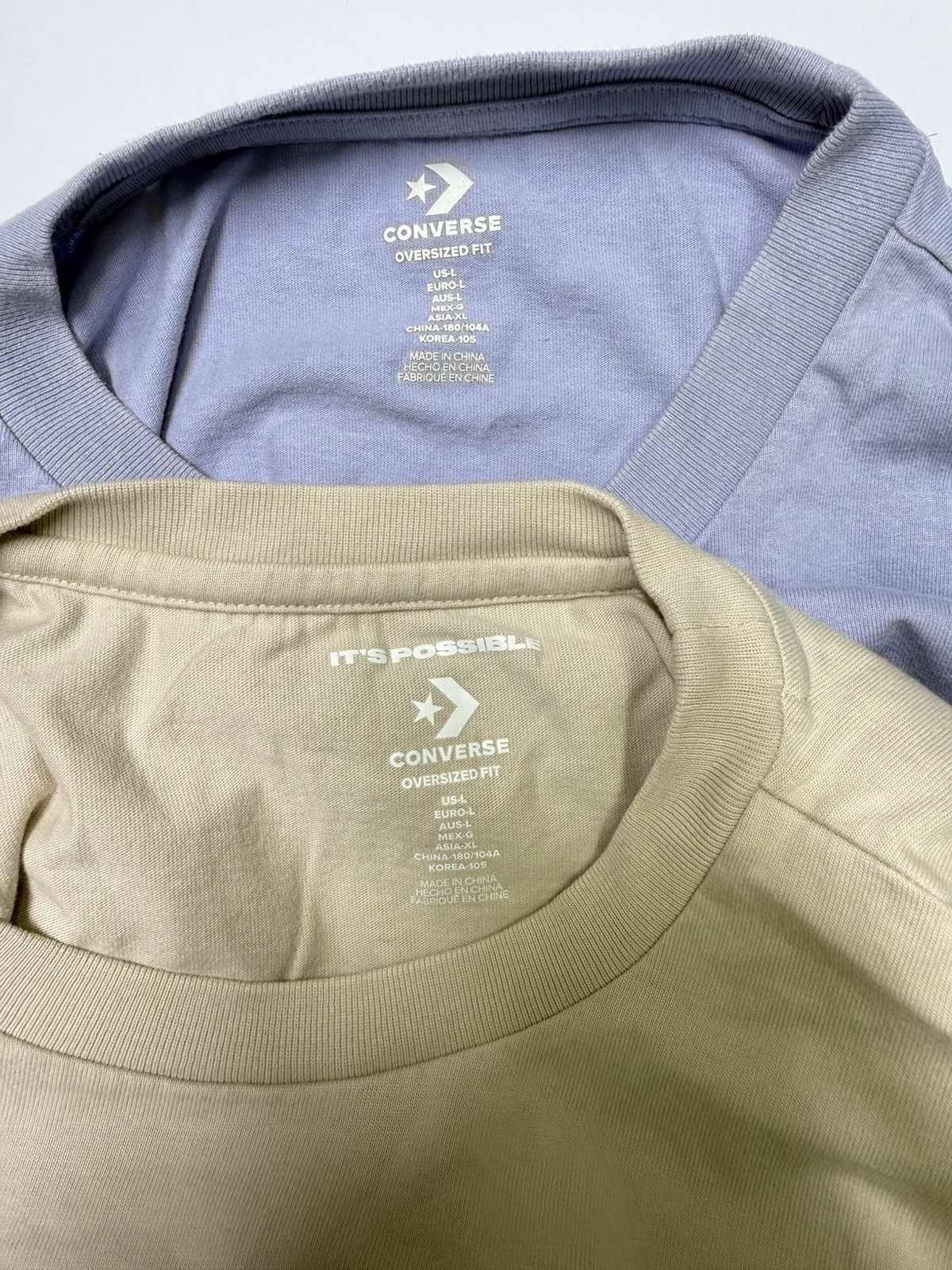 Lot Of 2 Converse T Shirts Oversized Fit Short Sleeve Mens Size Large Graphic T