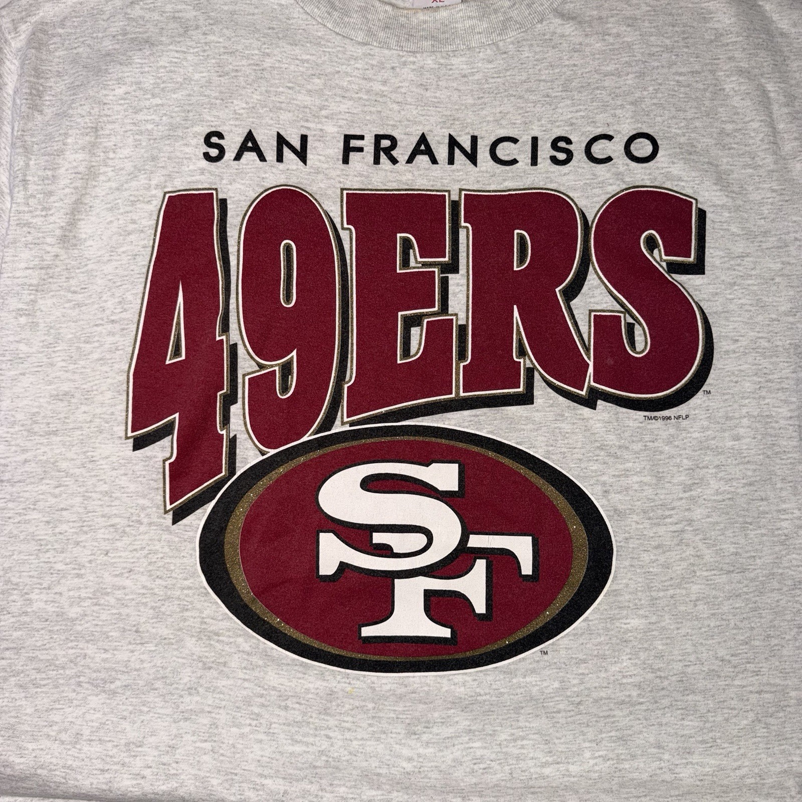 Vintage 1996 SF 49ers NFL Football T Shirt XL USA Made True Fan Single Stitch