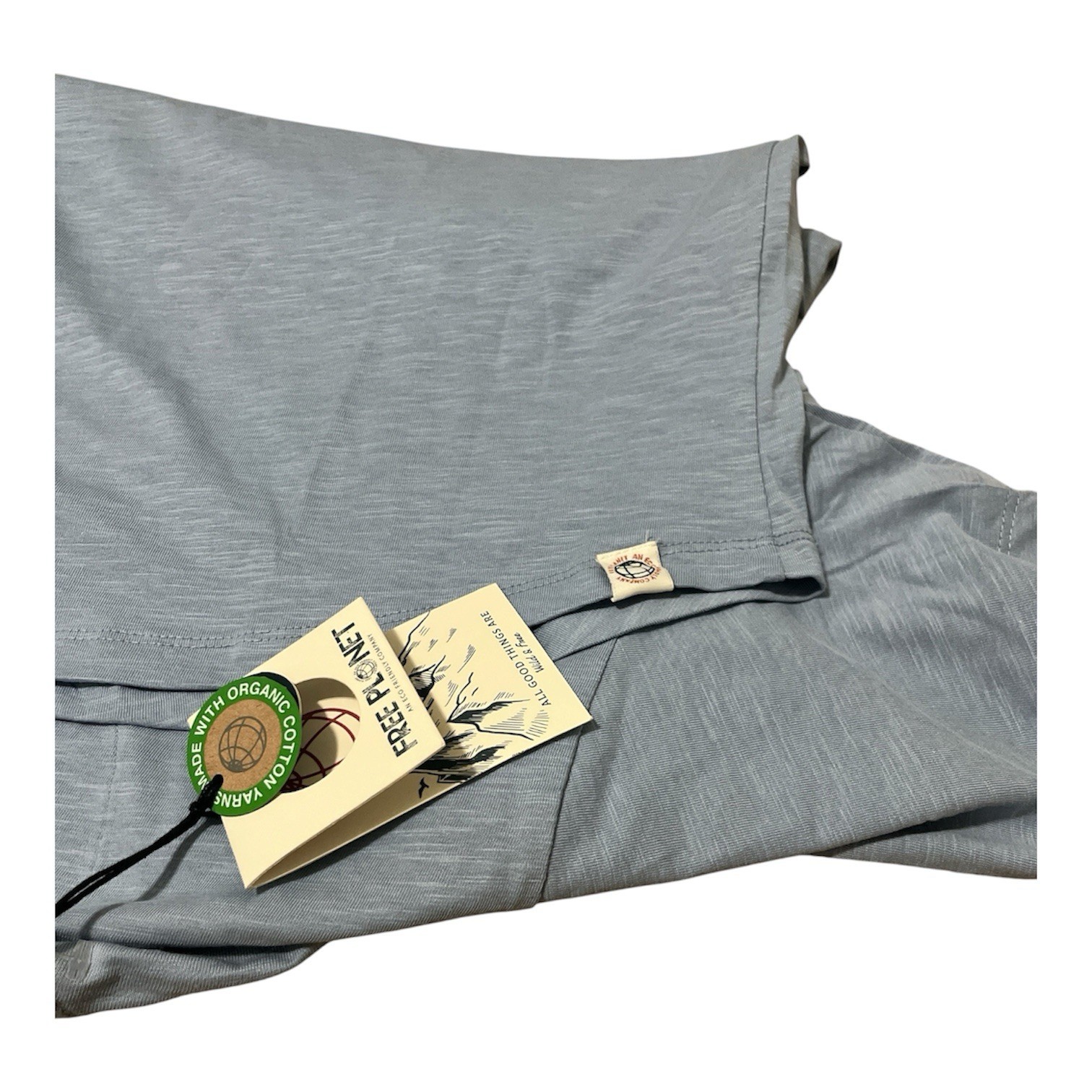 Free Planet Men&rsquo;s Solid Gray V-Neck Pocket Short Sleeve T-Shirt Size M Regular