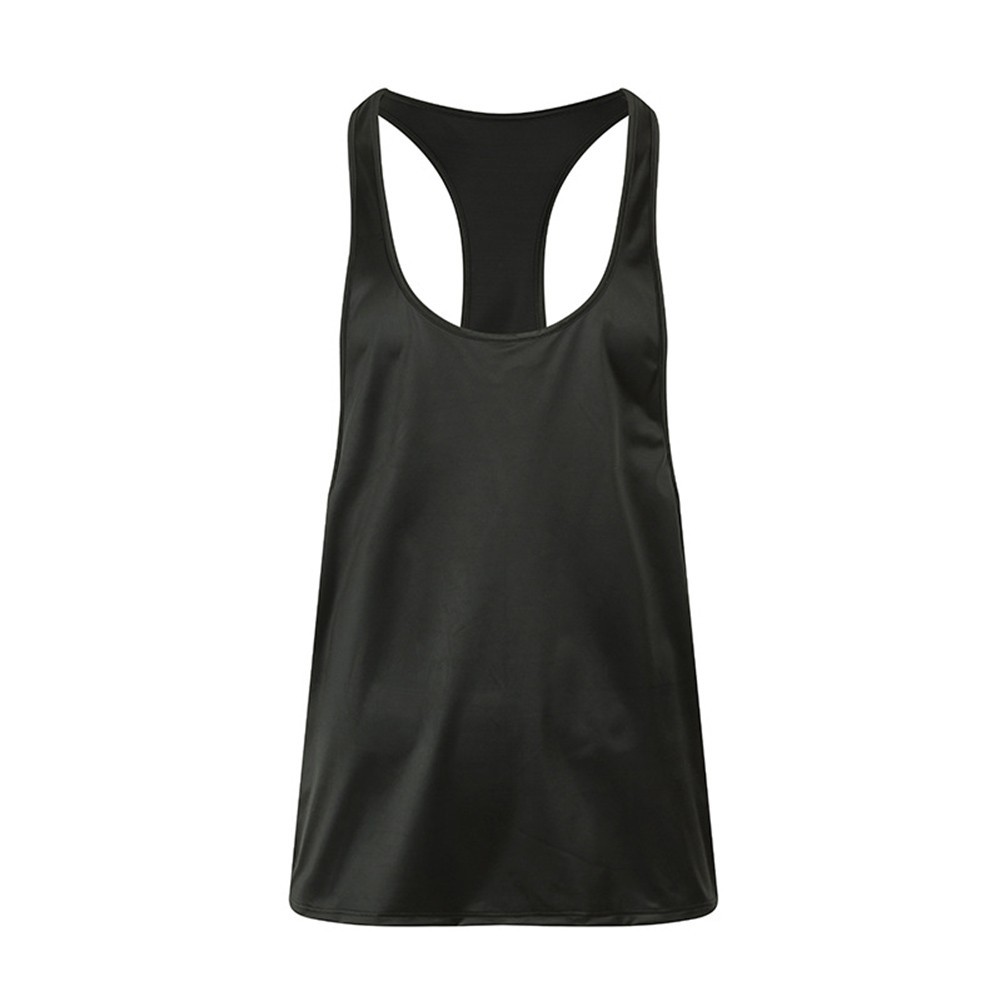 Men Sleeveless Tank Top Glossy Oil Shiny Gym Shirt Sports Running Vest