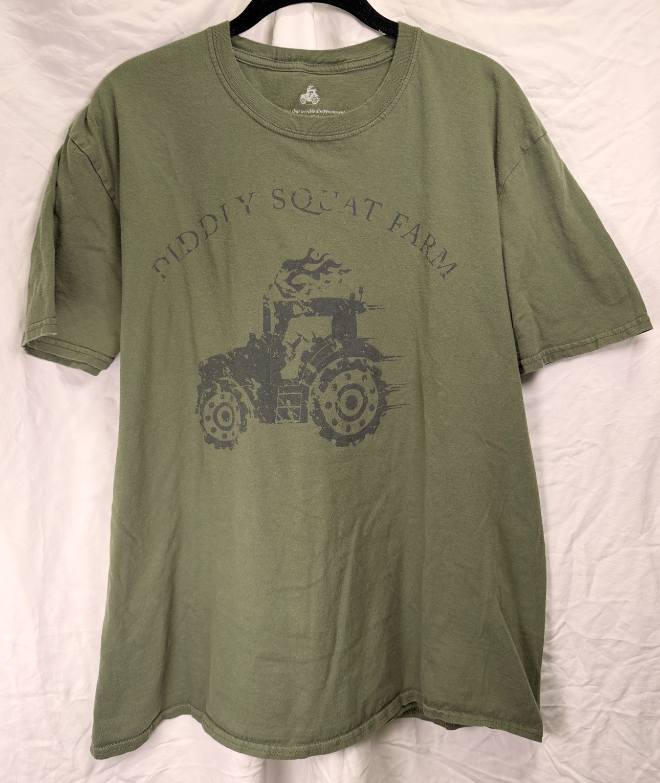Diddly Squat Farm Tractor T-Shirt XL Olive Green Jeremy Clarkson UK Cotton Tee