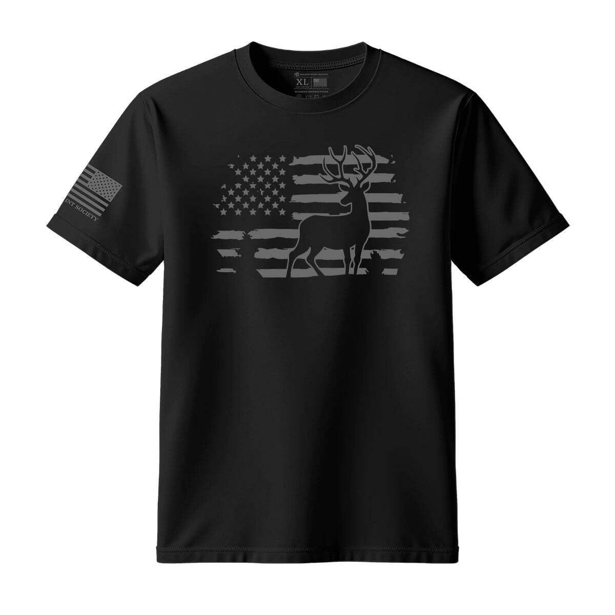 Deer Hunting American Flag Men&rsquo;s US Cotton T-Shirt