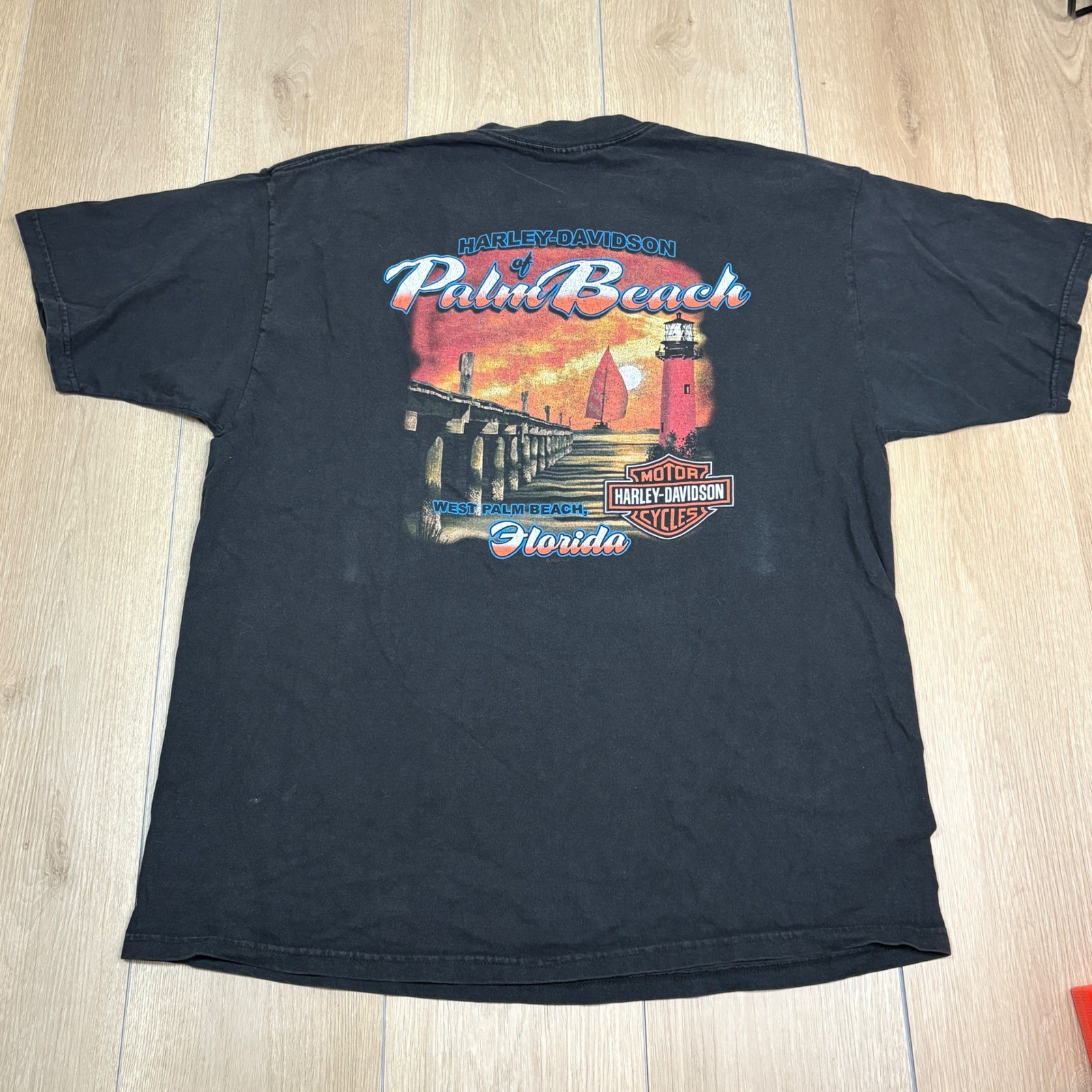 Vintage Harley-Davidson 105th Anniversary T-Shirt Palm Beach Florida Black 2008
