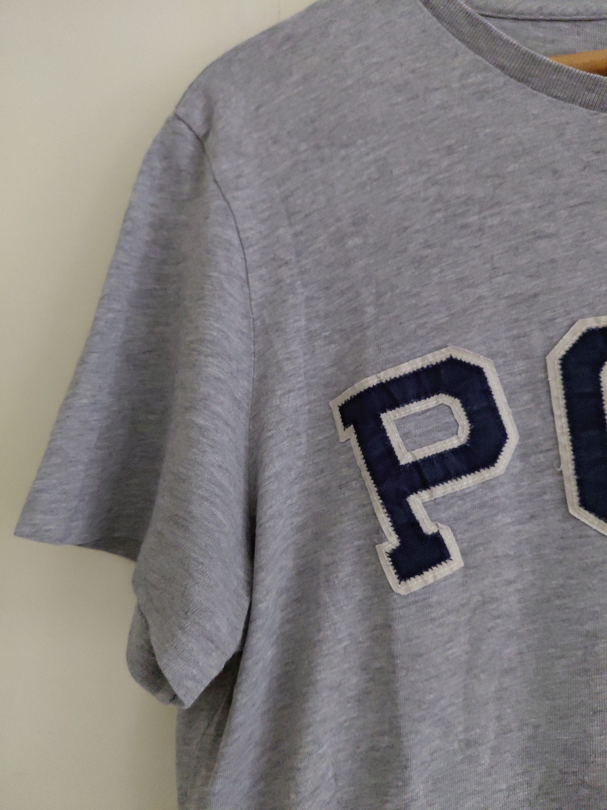 Polo Ralph Lauren Mens T Shirt Size Medium Logo Letter Design Grey 100% Cotton