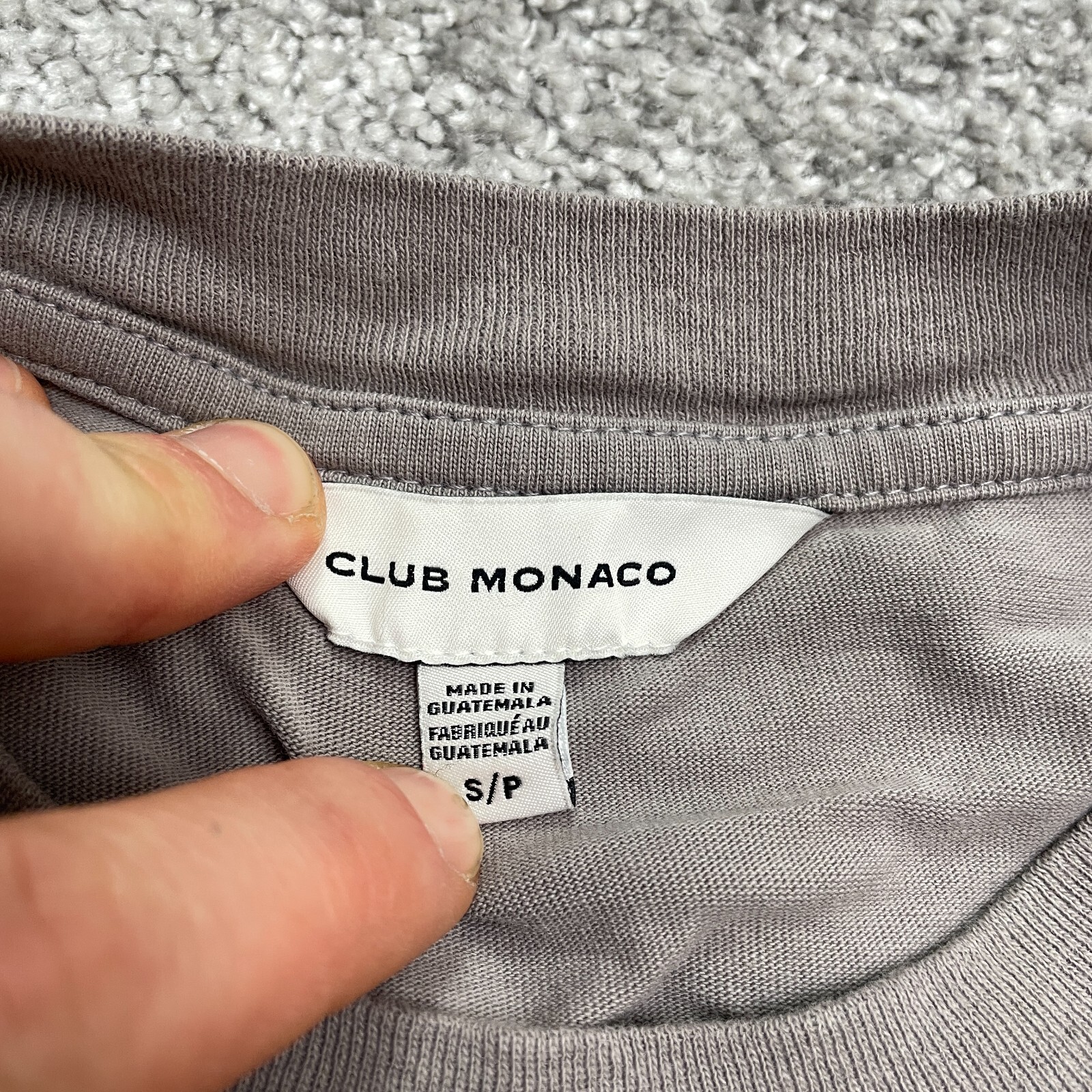 Club Monaco Basic Essential T-Shirt Mens Small Gray Crew Short Sleeve Cotton Tee