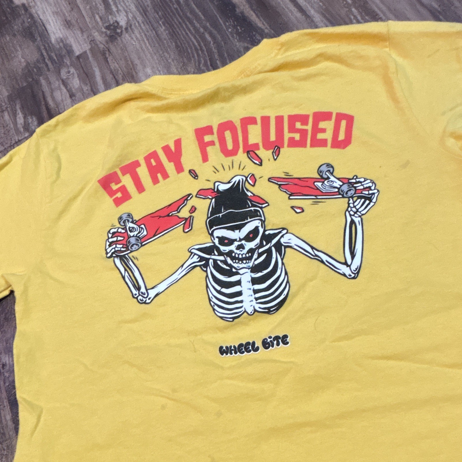 Wheel Bite Unisex Skateboarding Shirt Black And Yellow Men’s Size Small 2 Pack