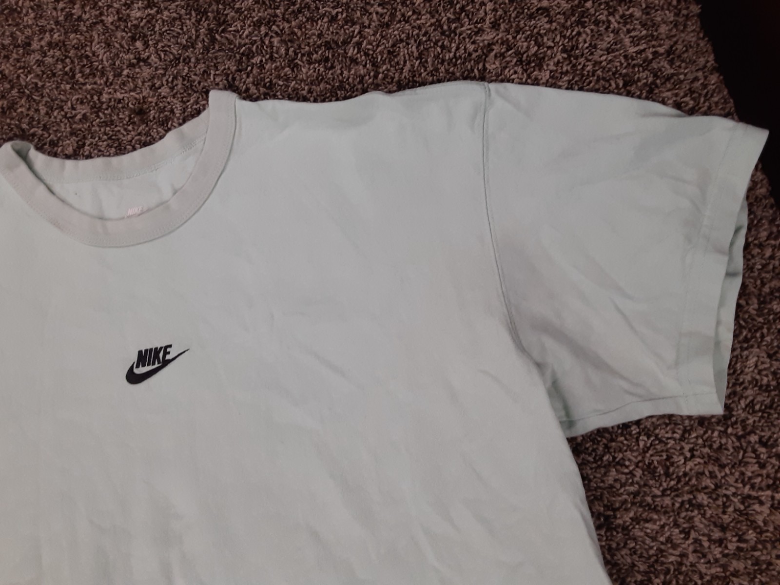 Nike Sportswear Premium Essential Mint Center Stitch Logo Cotton Shirt XL Max 90