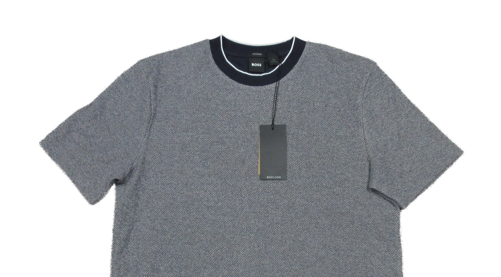 Boss Hugo Boss Navy H-Thompson Textured Pattern Cotton Short Sleeve T-Shirt M