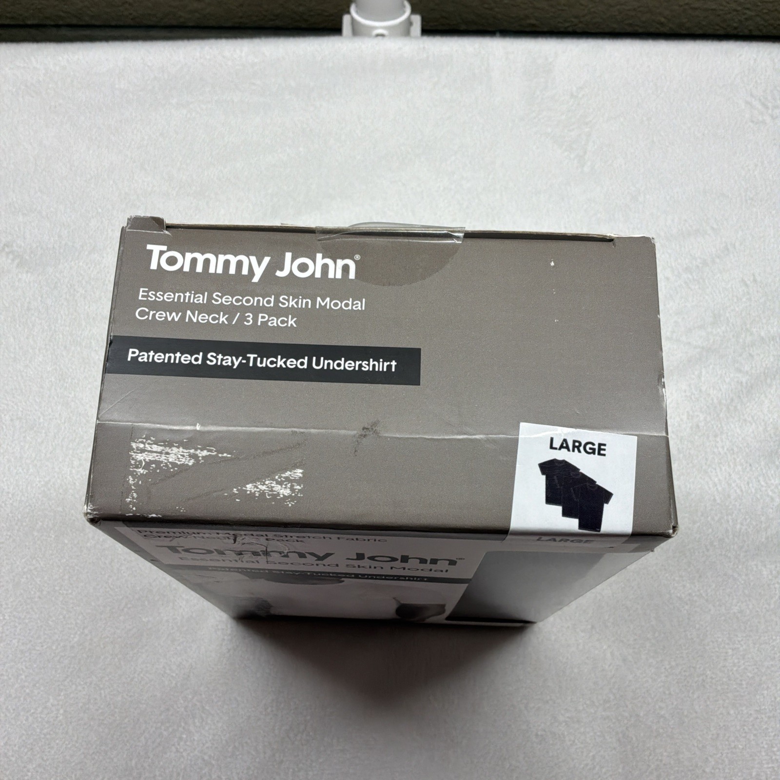NWT Mens Tommy John Essential Second Skin Modal Crew Neck 3 Pack Black L