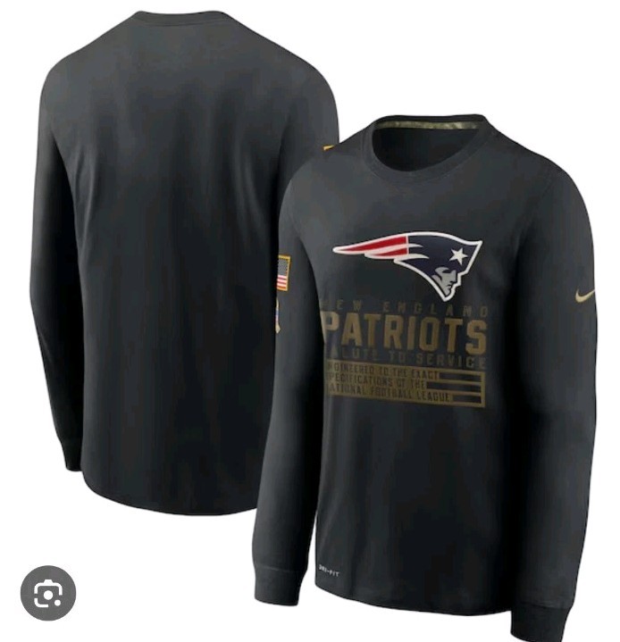 Nike NFL On Field Mens New England Patriots Jersey Long Sleeve Black Size M EUC