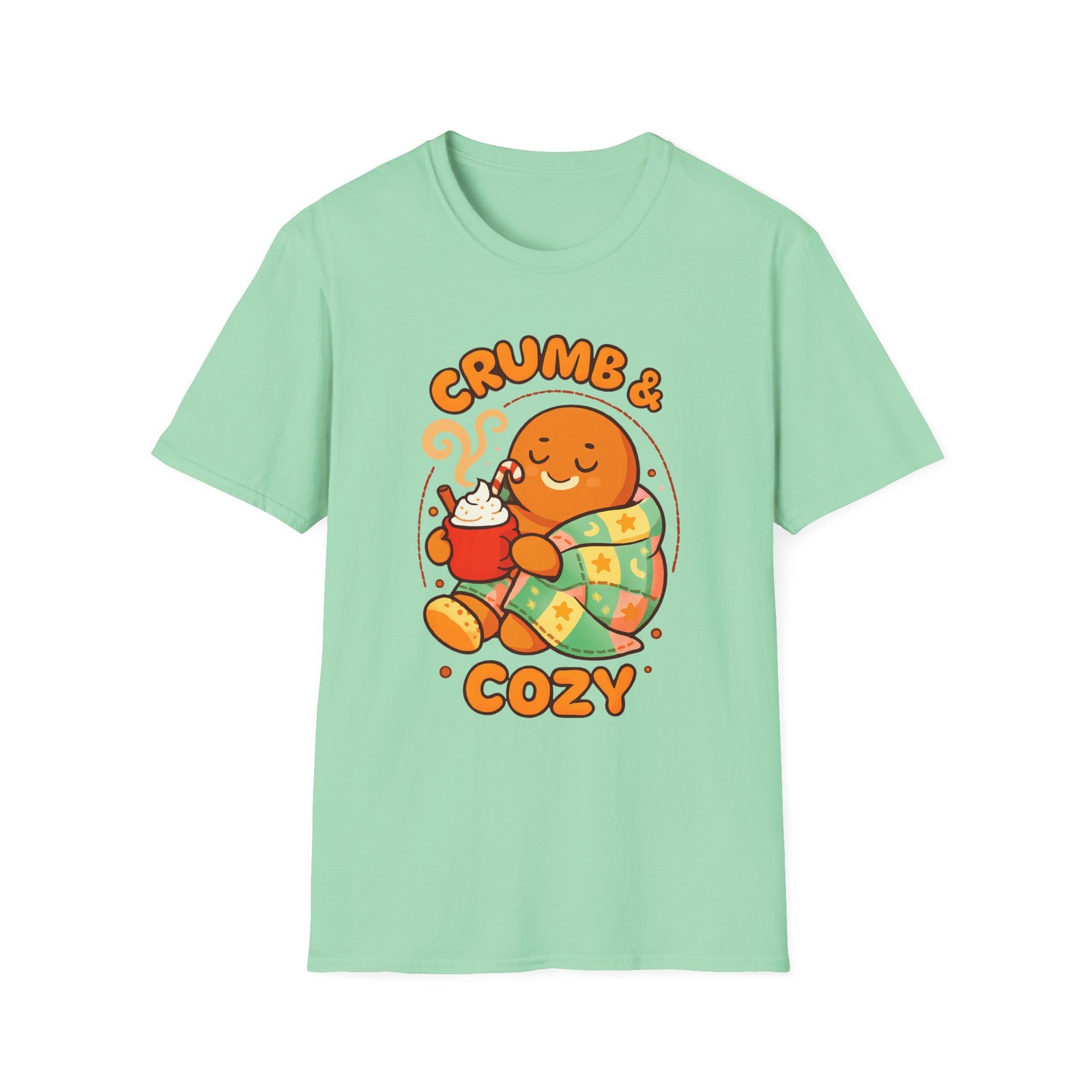 Unisex Softstyle T-Shirt Cute Gingerbread Cookie Cocoa Cozy Holiday Christmas